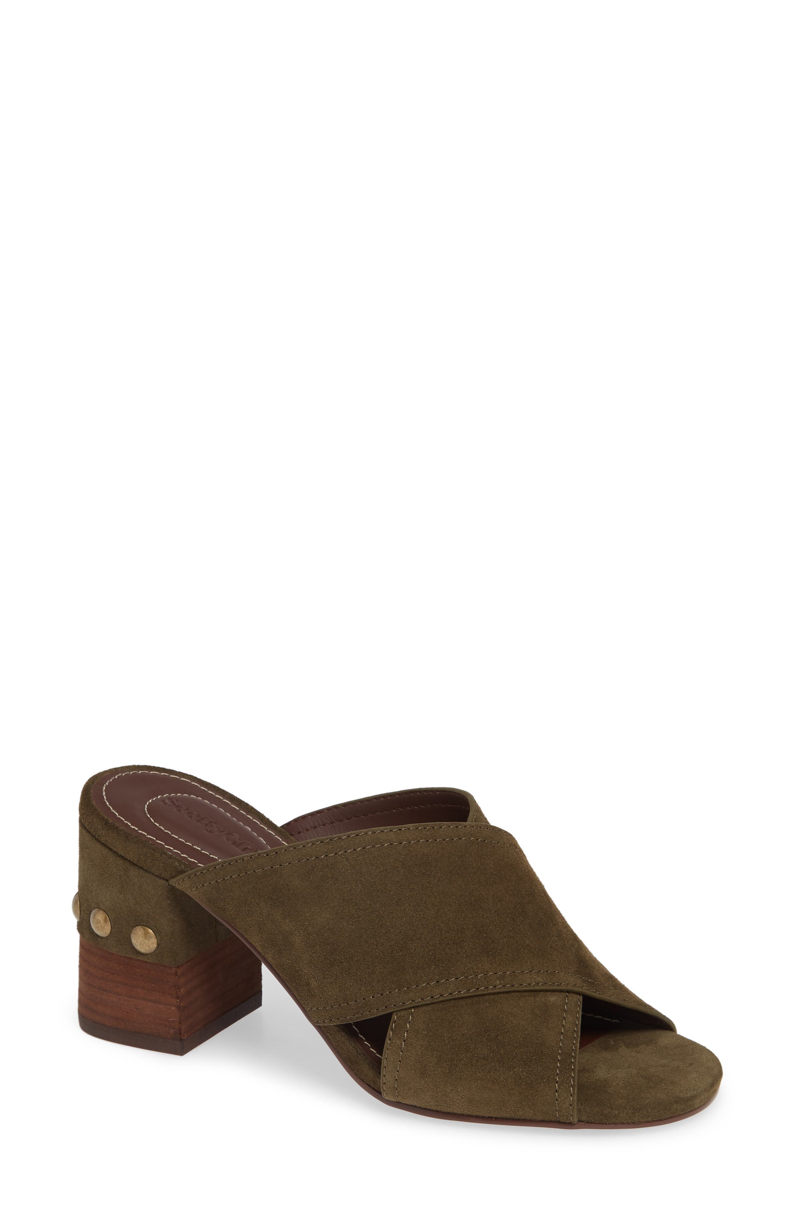 See By Chloe Marta Suede Slide, Green