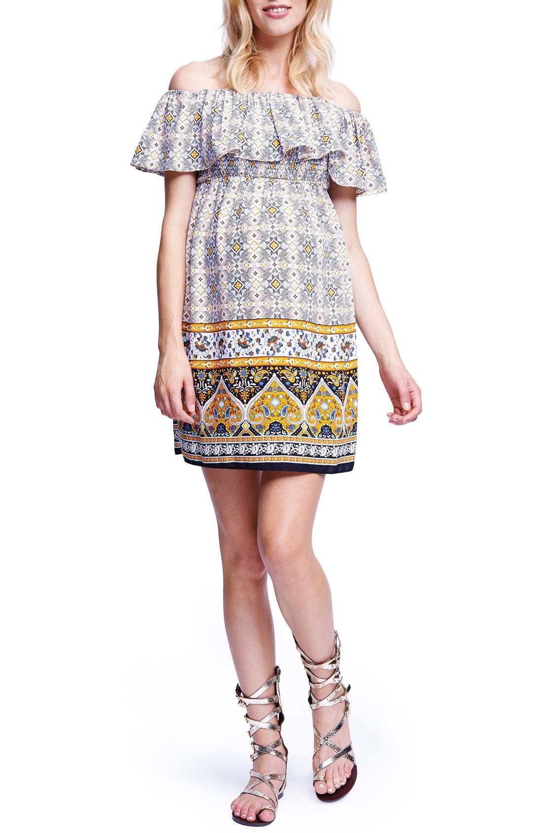 Maternal America Off The Shoulder Maternity Dress