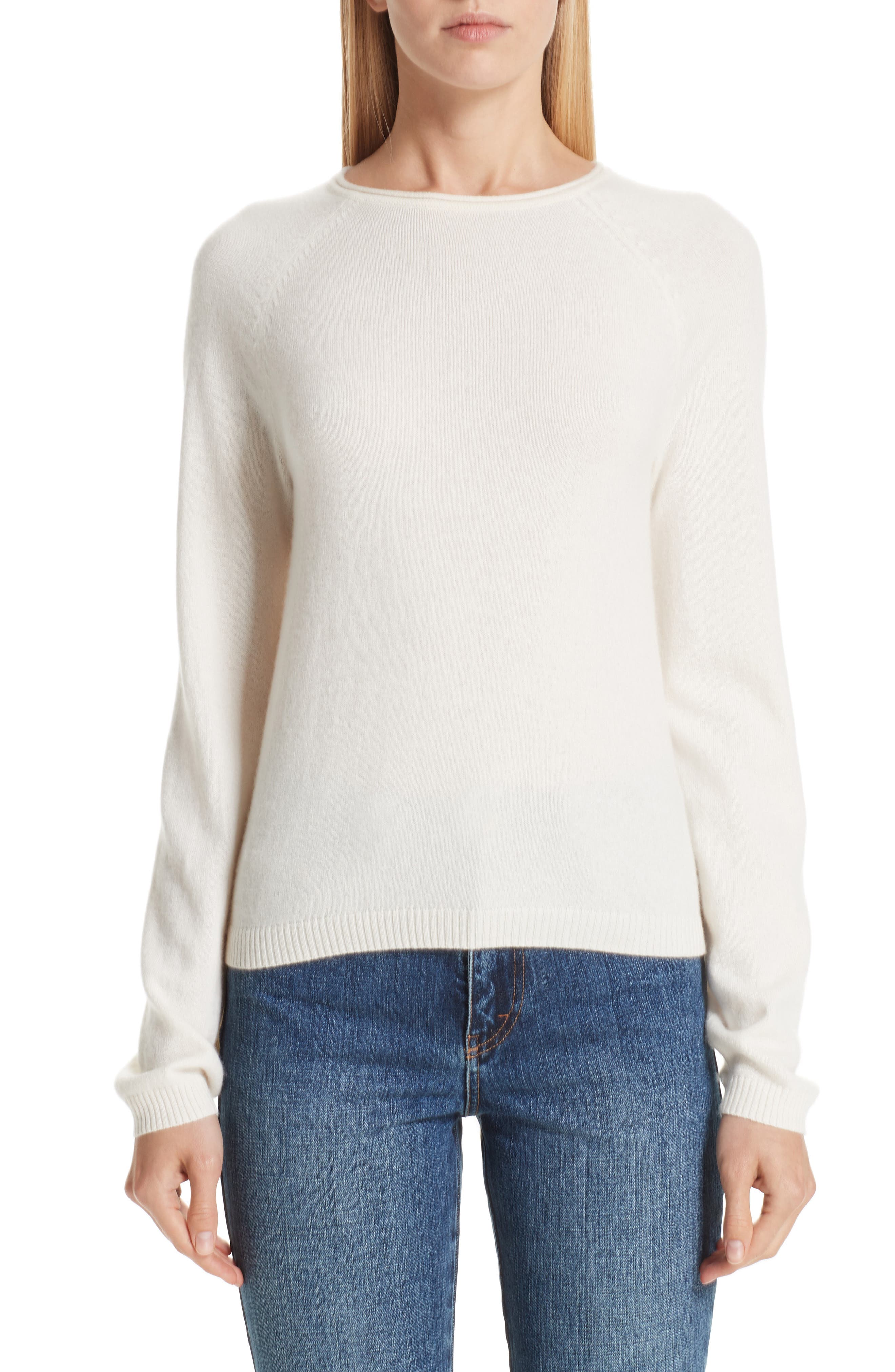 Co Silk Blend Raglan Sweater, Ivory