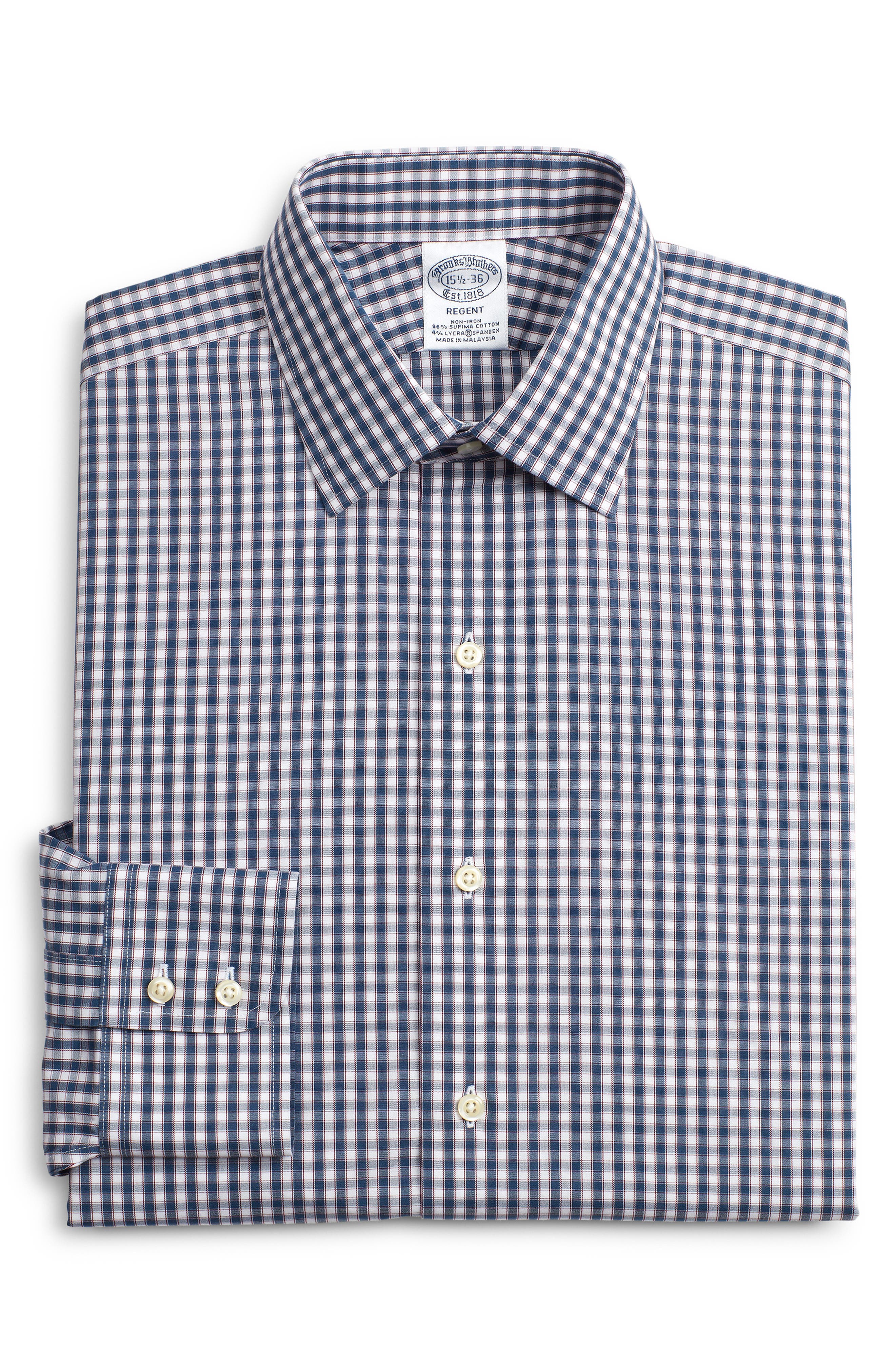 Brooks Brothers Regent Regular Fit Stretch Plaid Dress Shirt