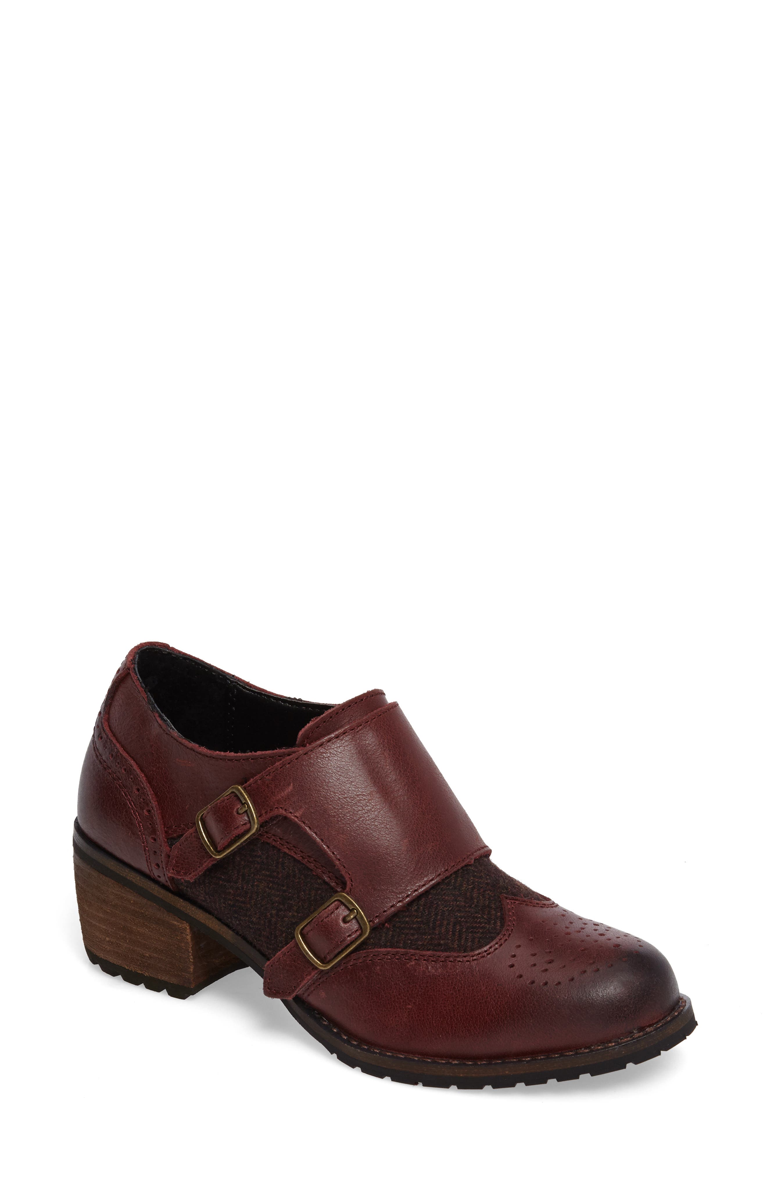 Aetrex Dina Double Monk Strap Ankle Boot, Red