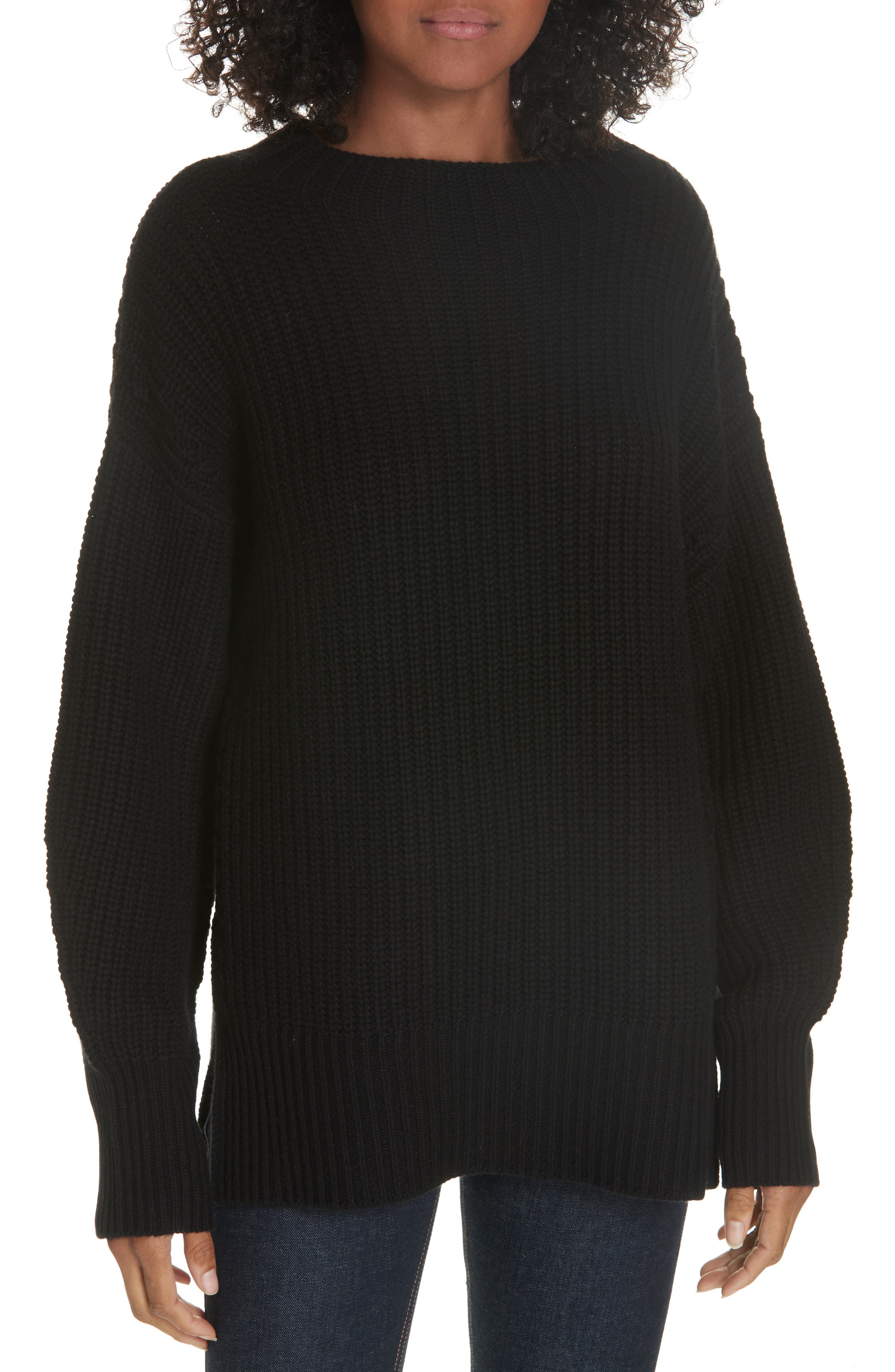 Equipment Wool Cashmere Shaker Knit Sweater, Black