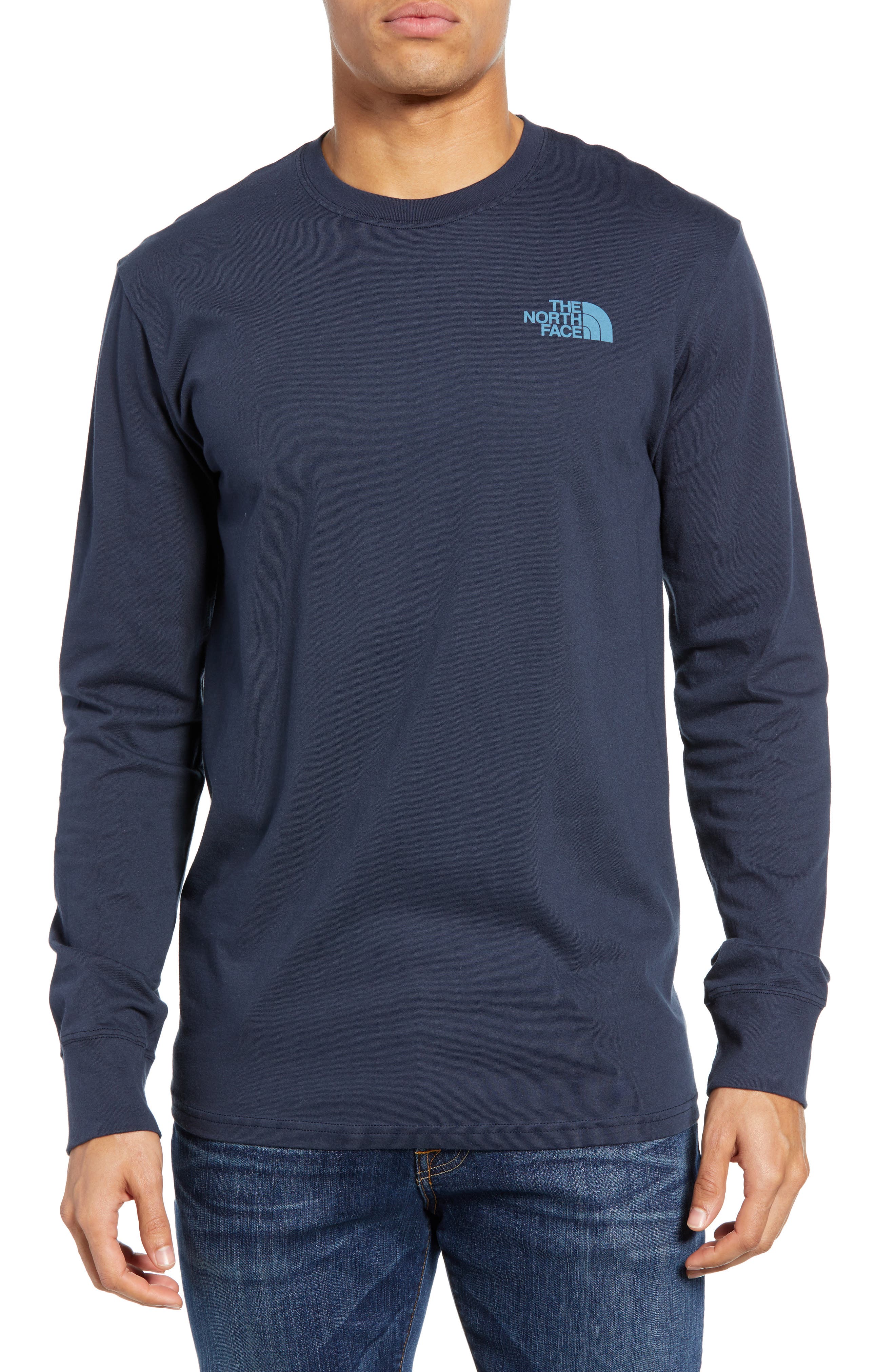 The North Face Red Box Long Sleeve T-Shirt, Blue