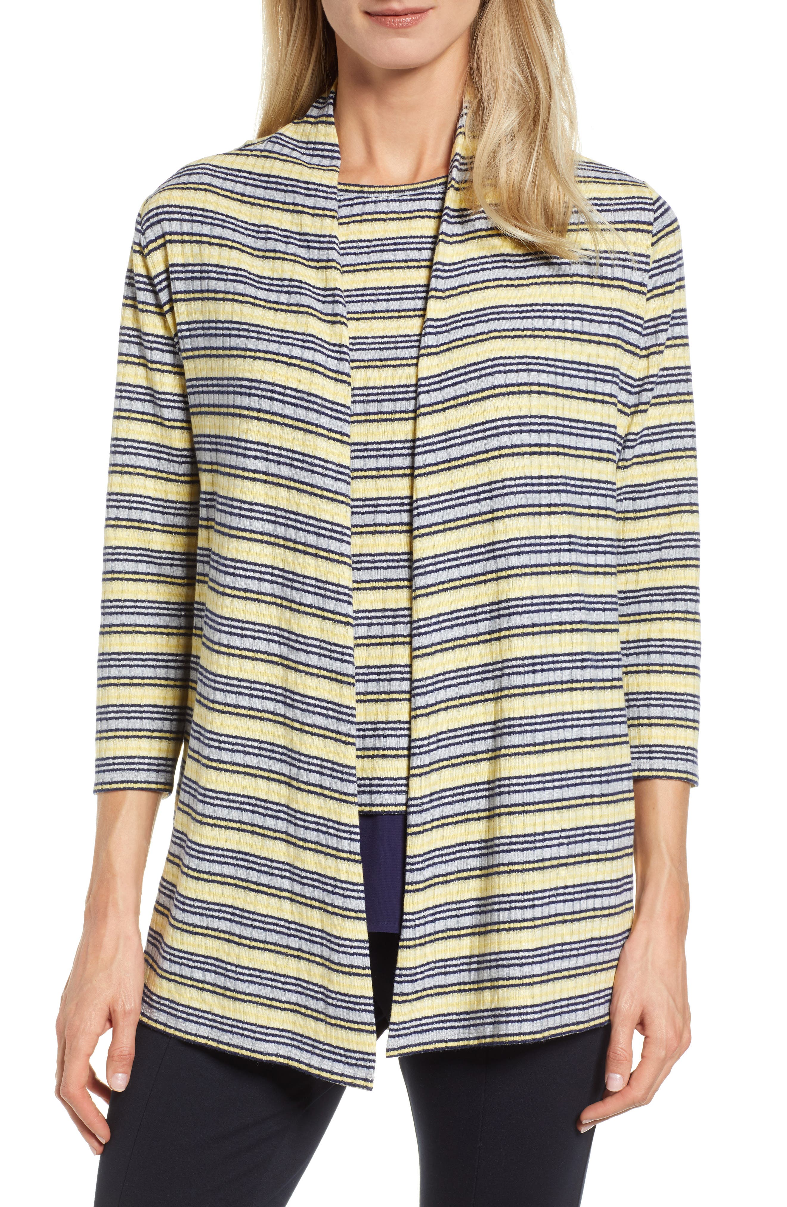 Chaus Shine Open Front Cardigan, Blue