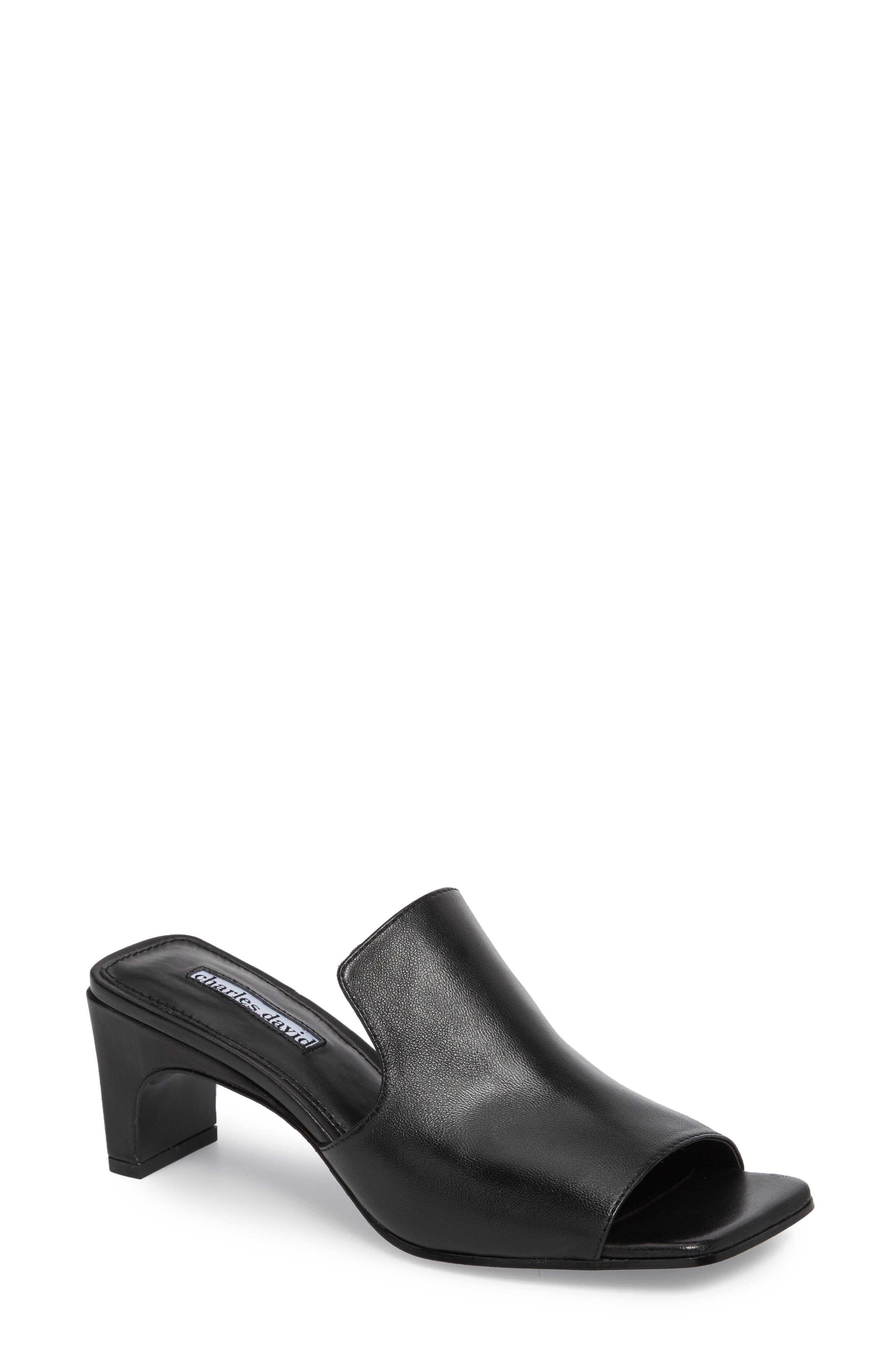 Charles David Herald Slide Sandal- Black