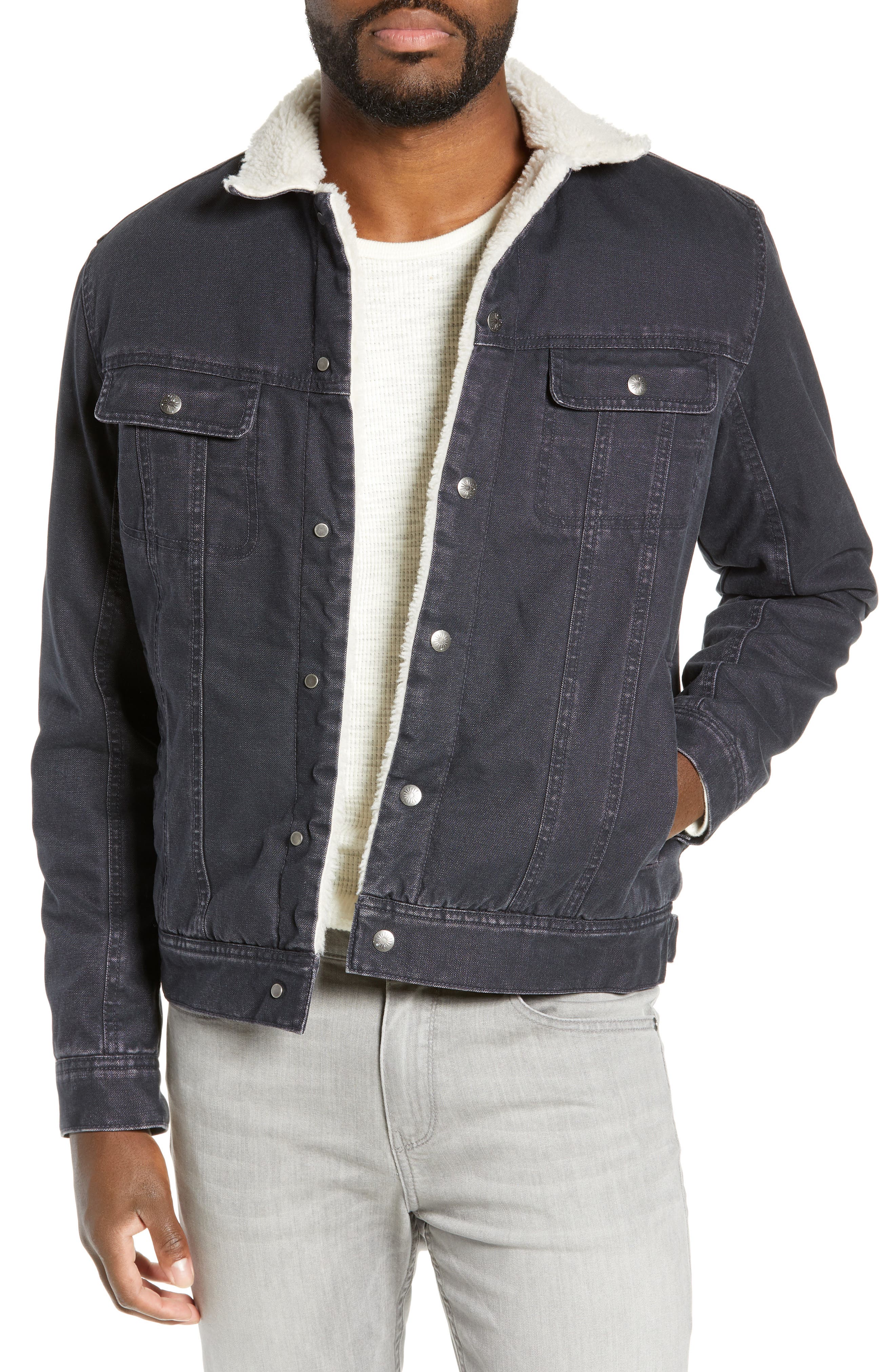 Faherty Stormrider Fleece Lined Denim Jacket, Blue
