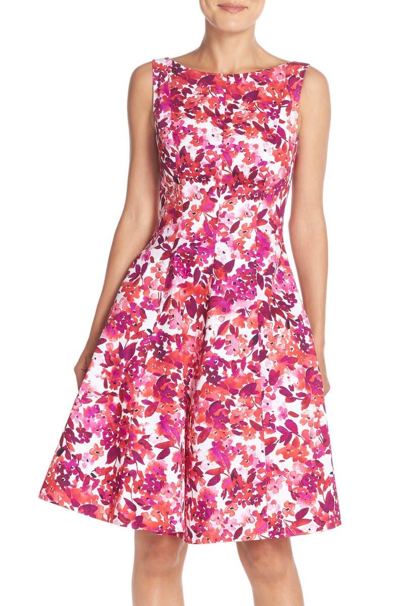Maggy London 'Cherry Blossom' Print Fit & Flare Dress (Regular & Petite ...