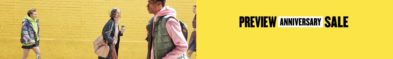 Preview Anniversary Sale; people in fall clothing.