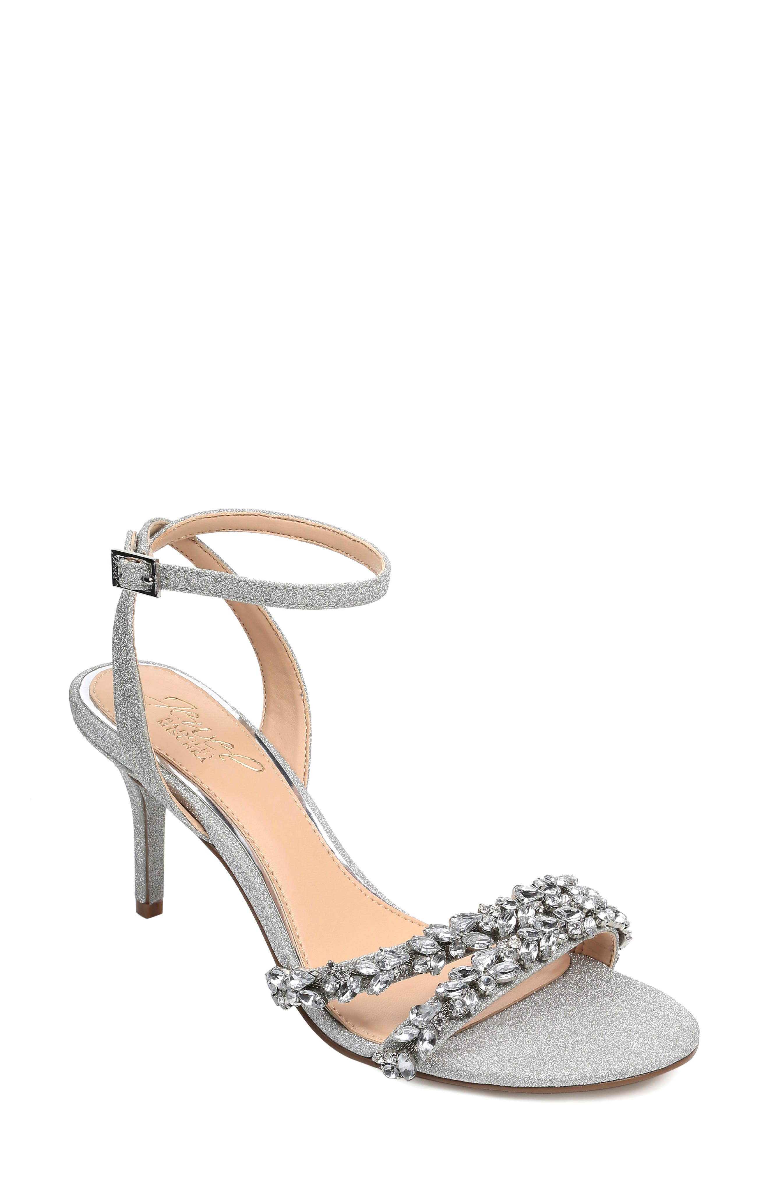 Jewel Badley Mischka Jarrel Ankle Strap Sandal- Metallic