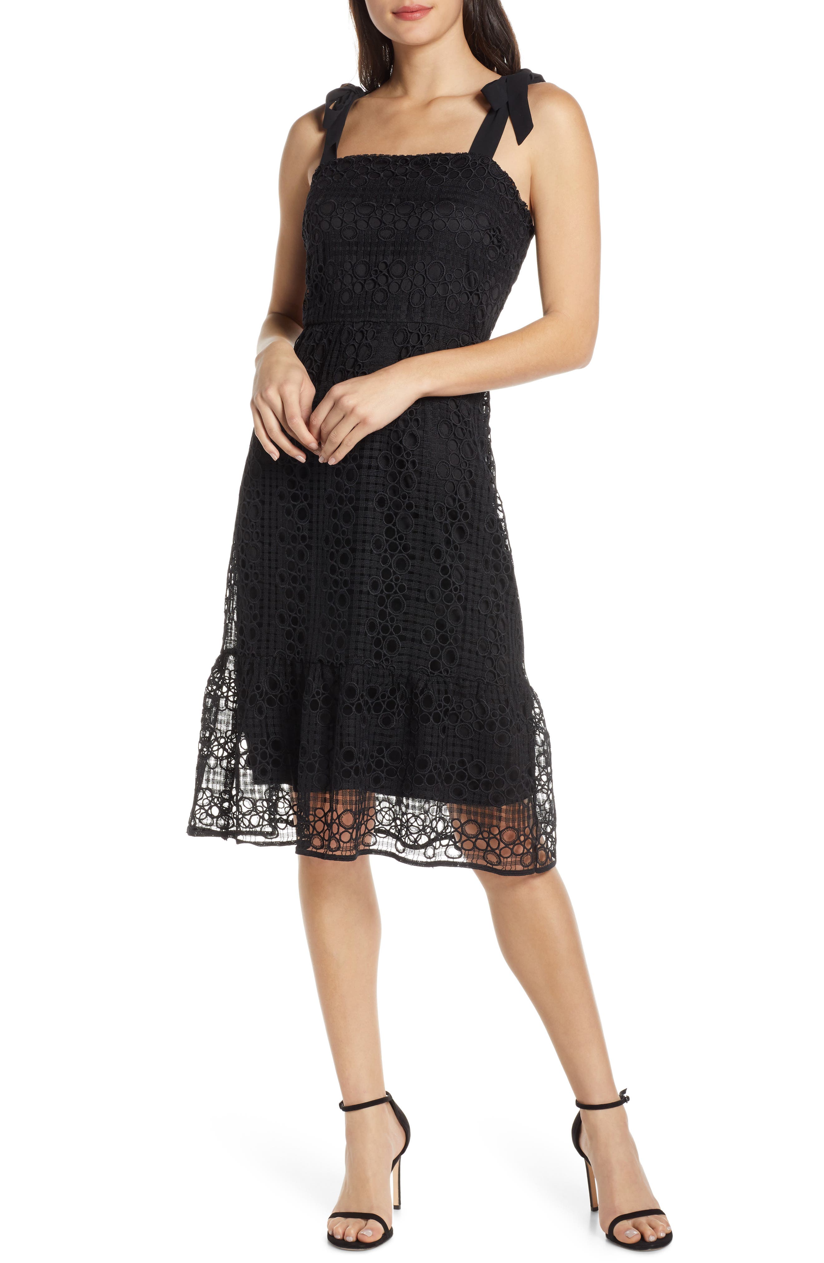 Sam Edelman Circle Crochet Lace Sundress, Black