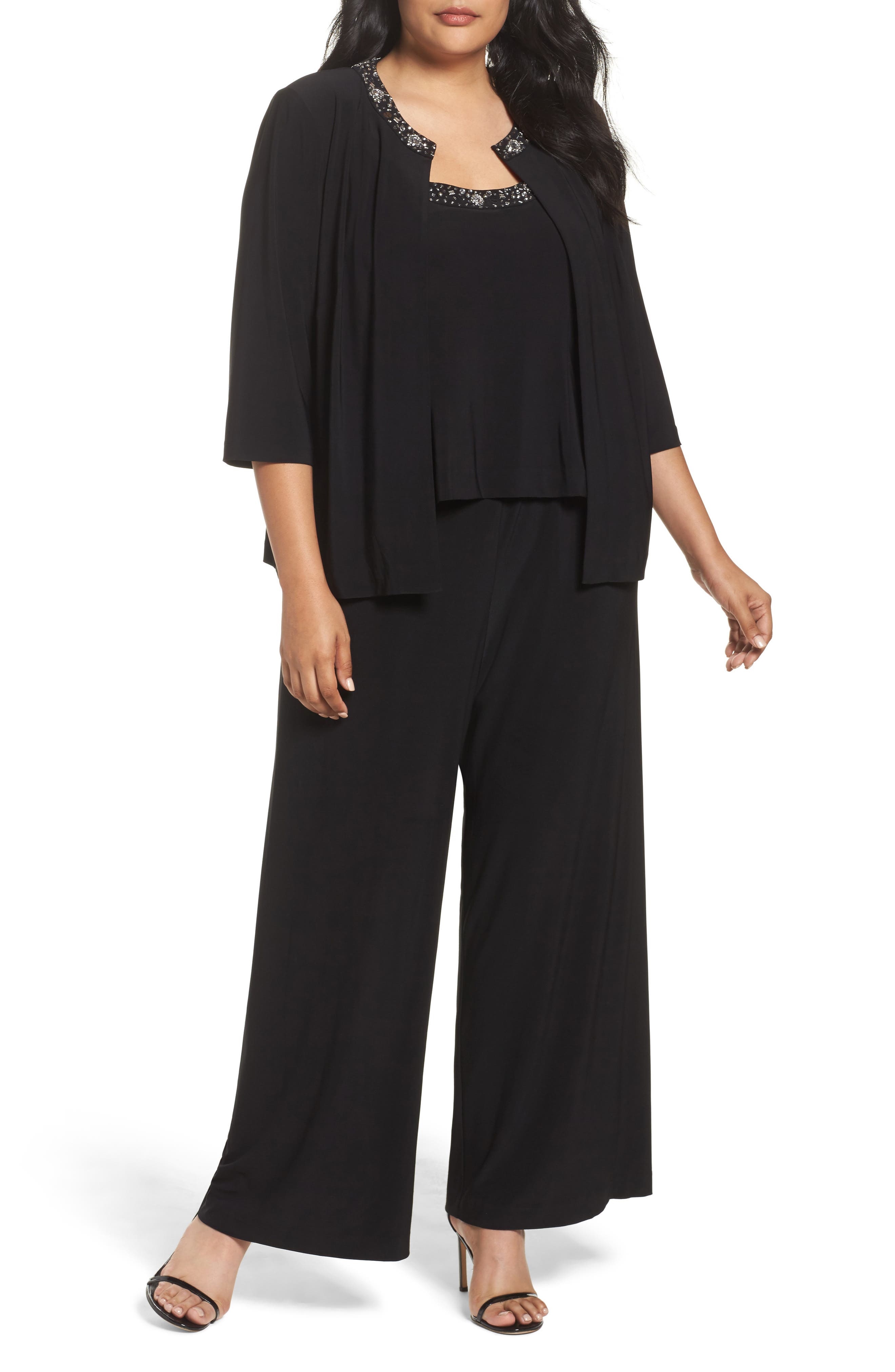 Alex Evenings Embellished Three-Piece Pant Suit (Plus Size) | Nordstrom