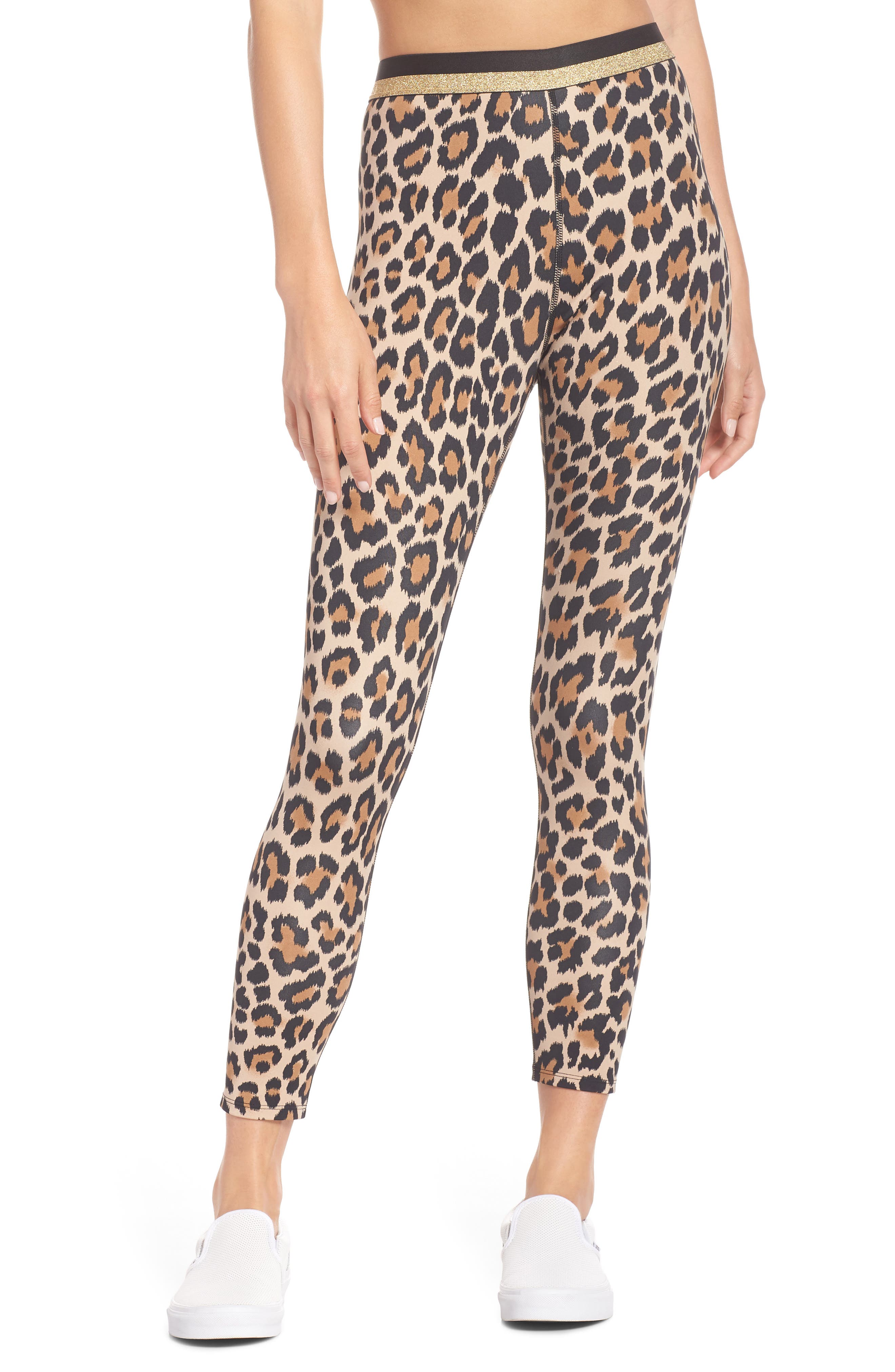 Kate Spade New York Leopard Print Leggings, Beige