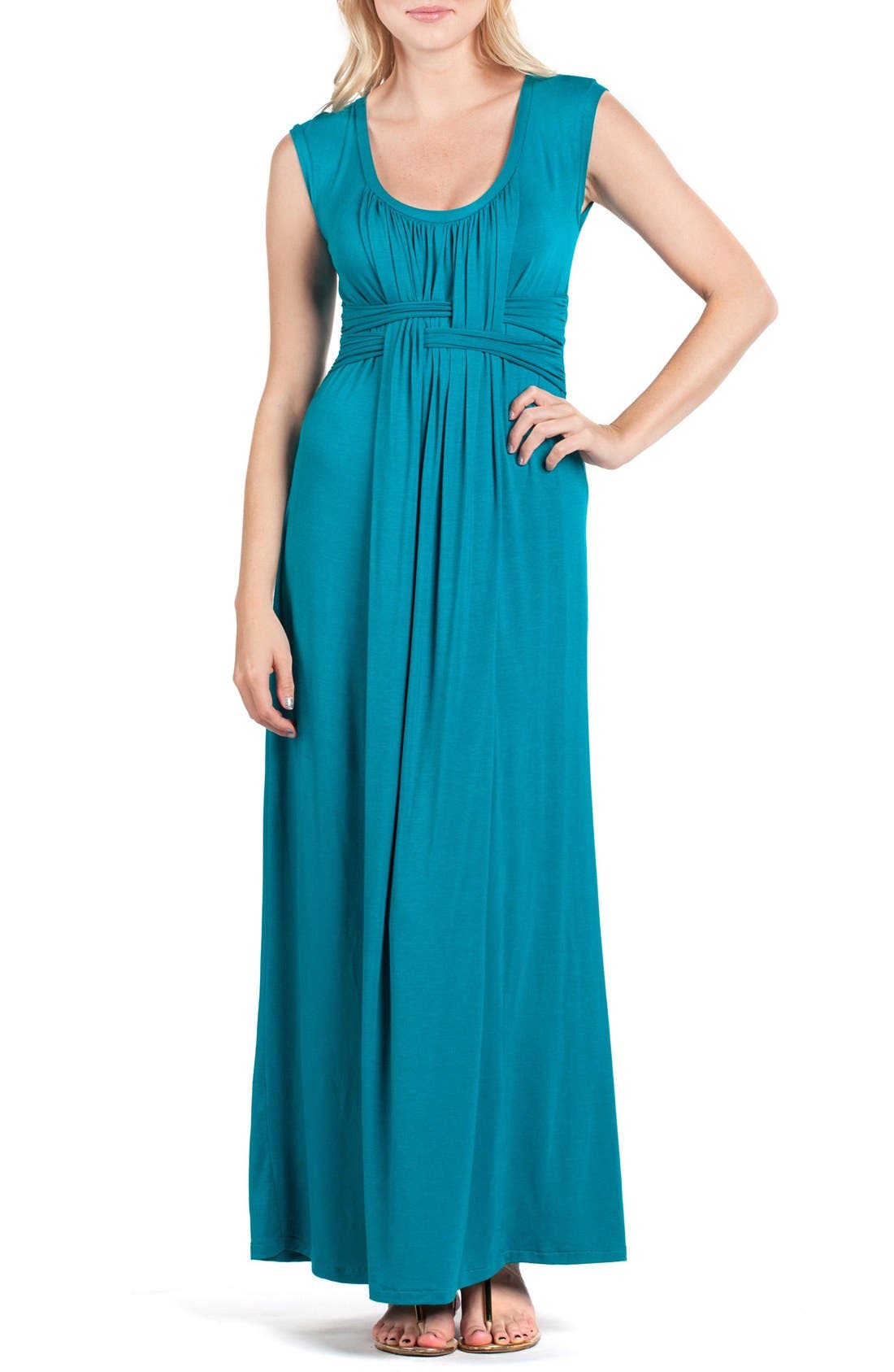 Savi Mom Athens Maternity/nursing Maxi Dress, Green
