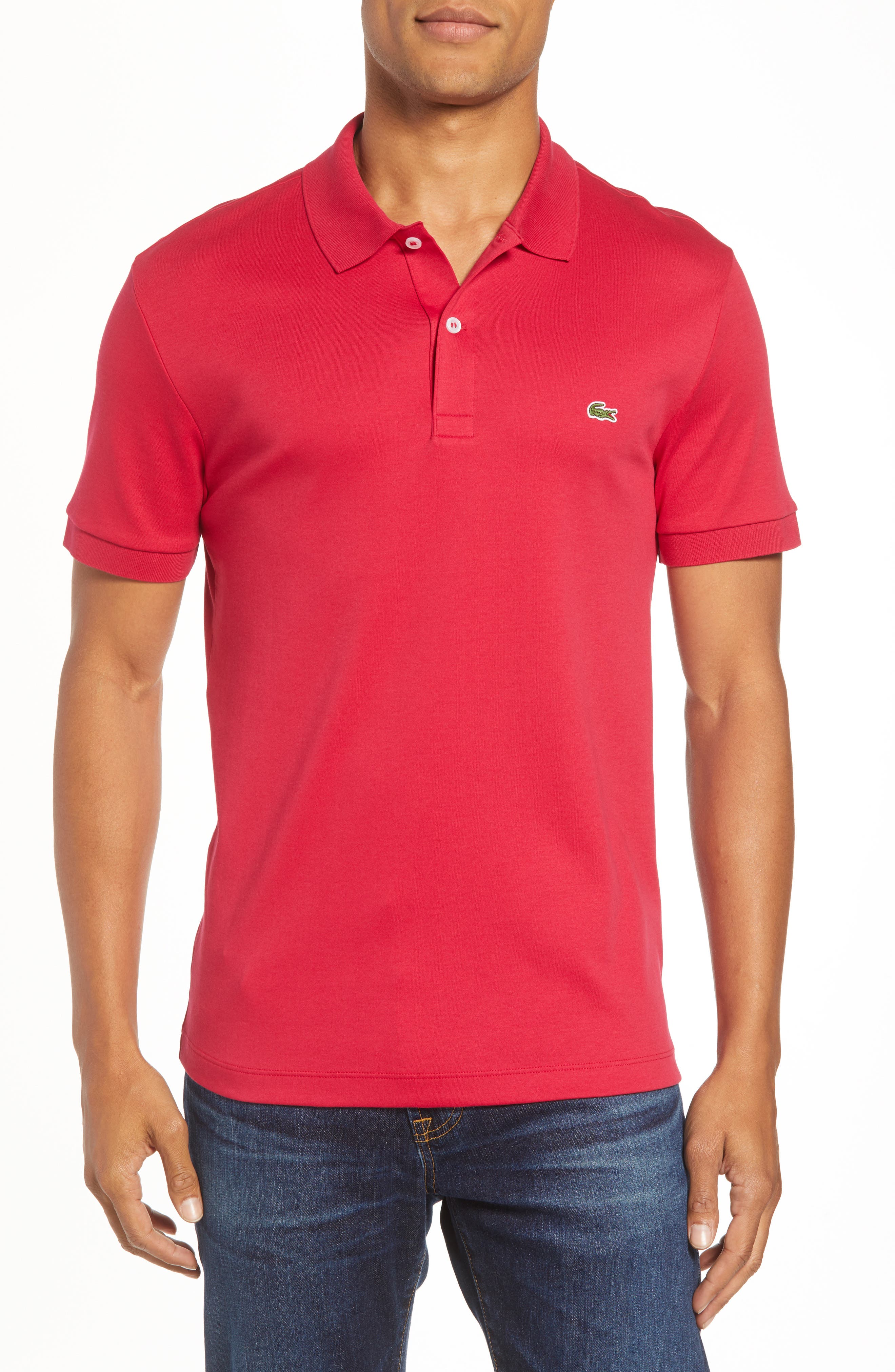 Lacoste Jersey Interlock Regular Fit Polo, (m) - Red
