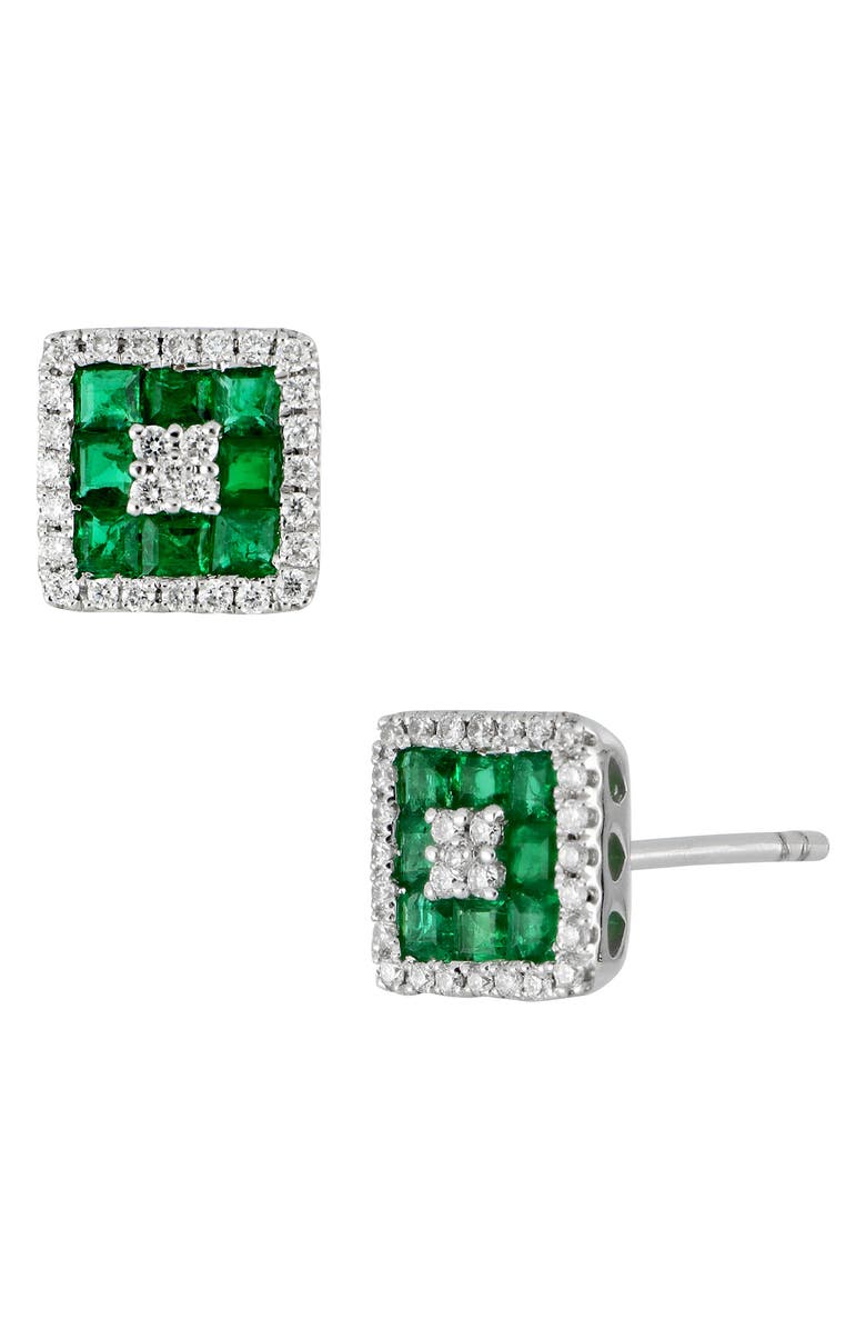 Bony Levy Diamond Emerald Stud Earrings Trunk Show Exclusive Diamond Emerald Stud Earrings