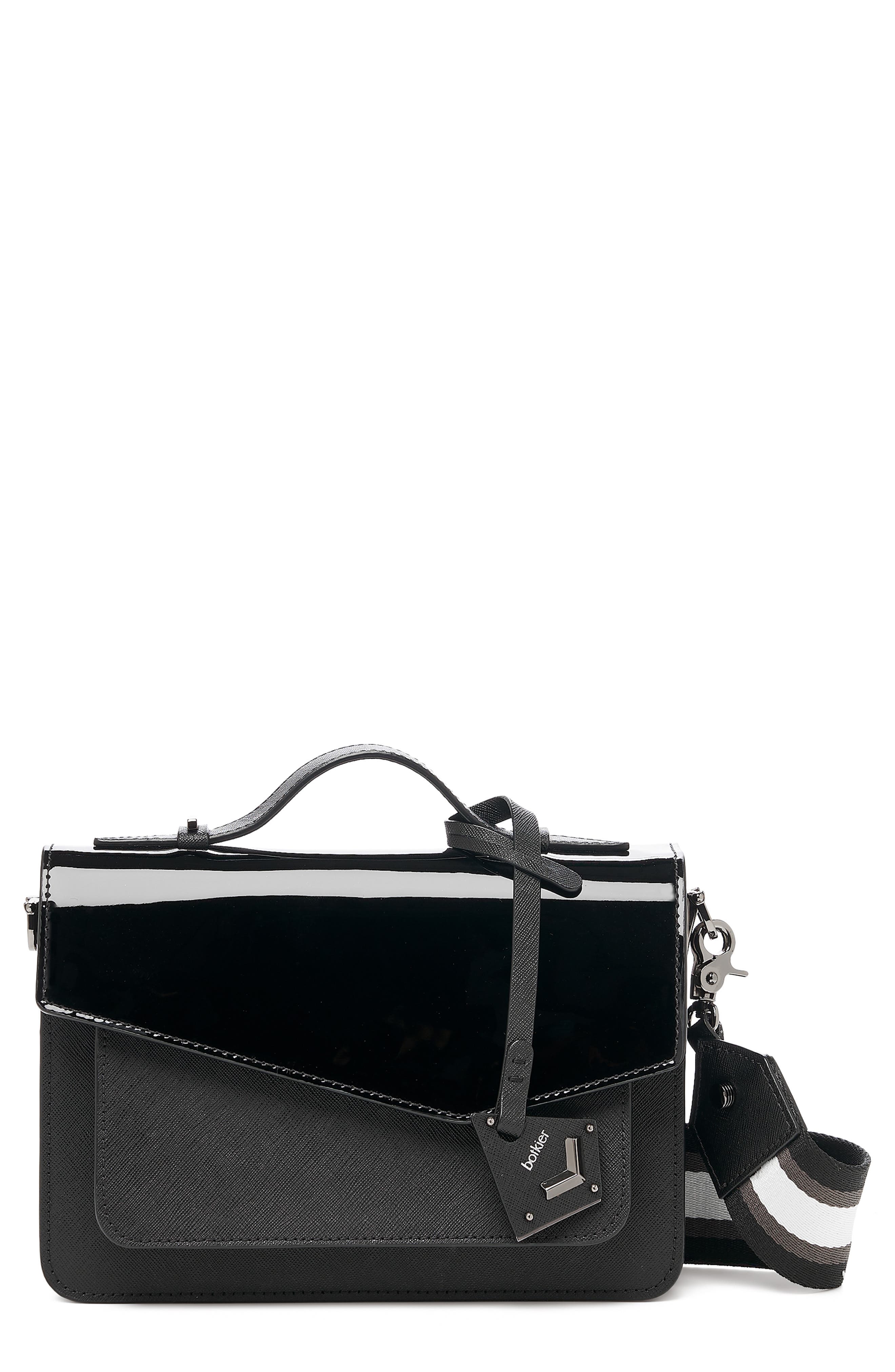 Botkier Cobble Hill Leather Crossbody Bag Black In Patent Botkier Cobble Hill Leather Crossbody Bag Black In Patent