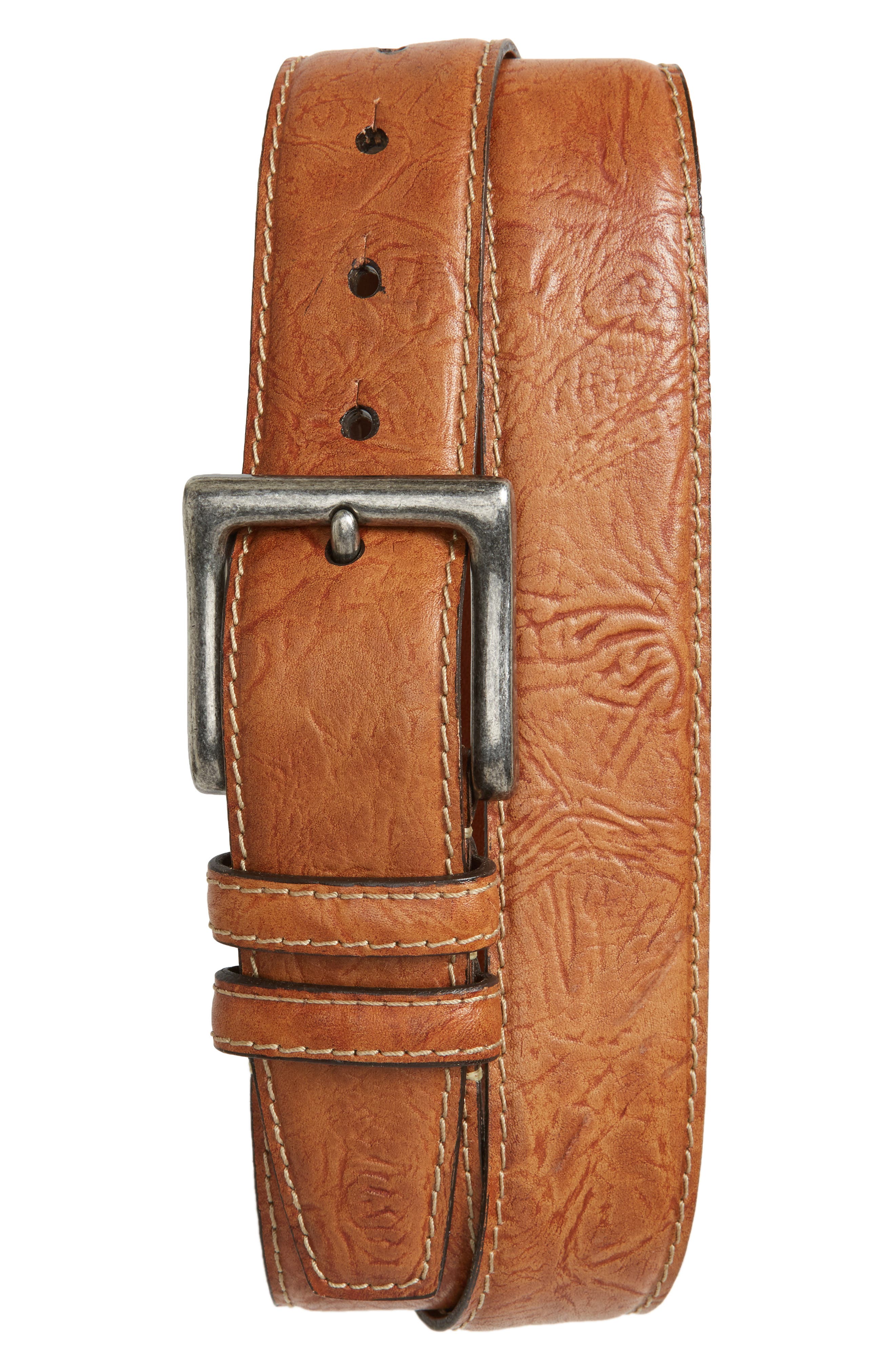 Torino Belts Puckered Leather Belt