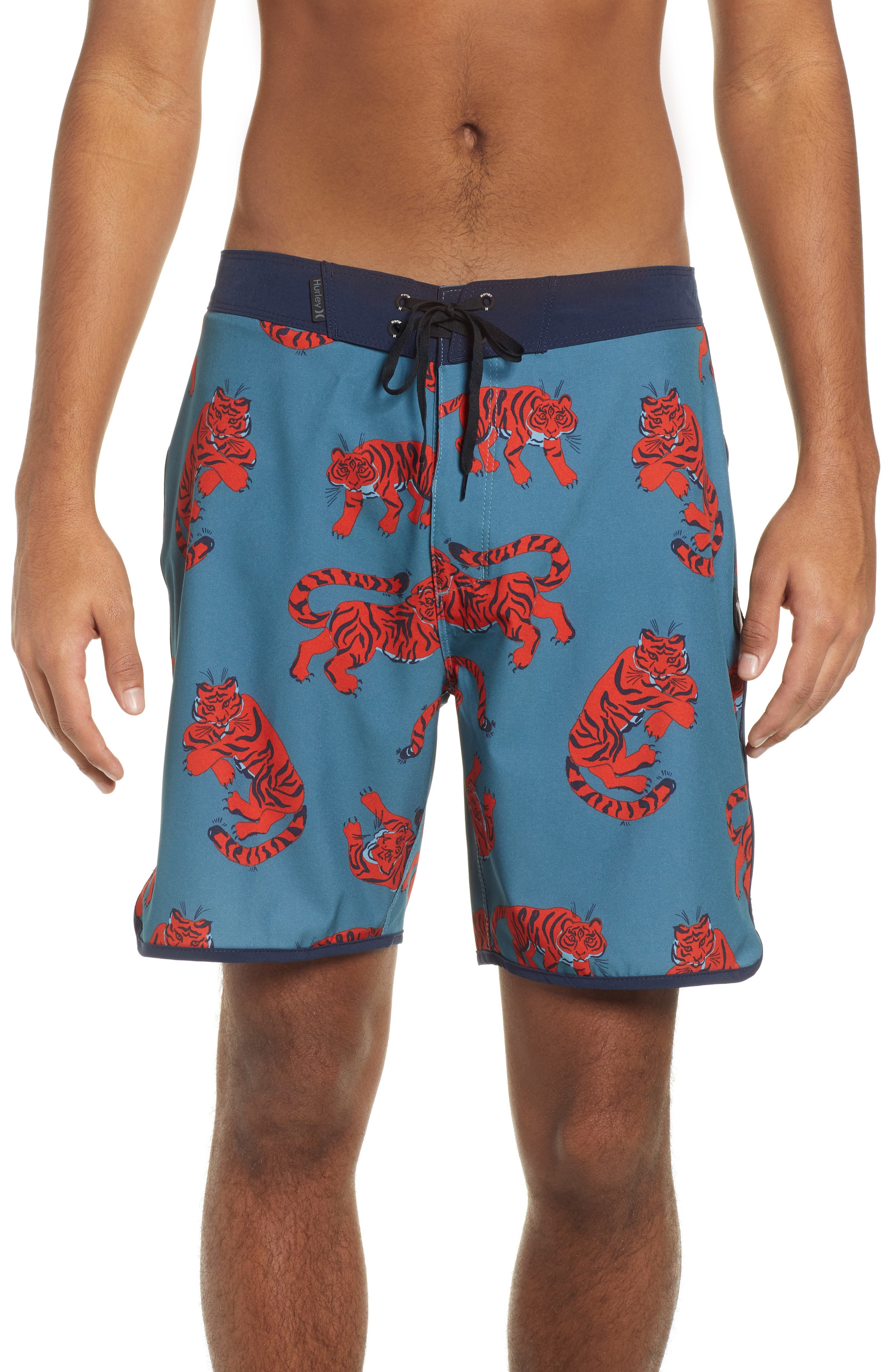 Hurley Phantom Tiger Board Shorts, Blue/green