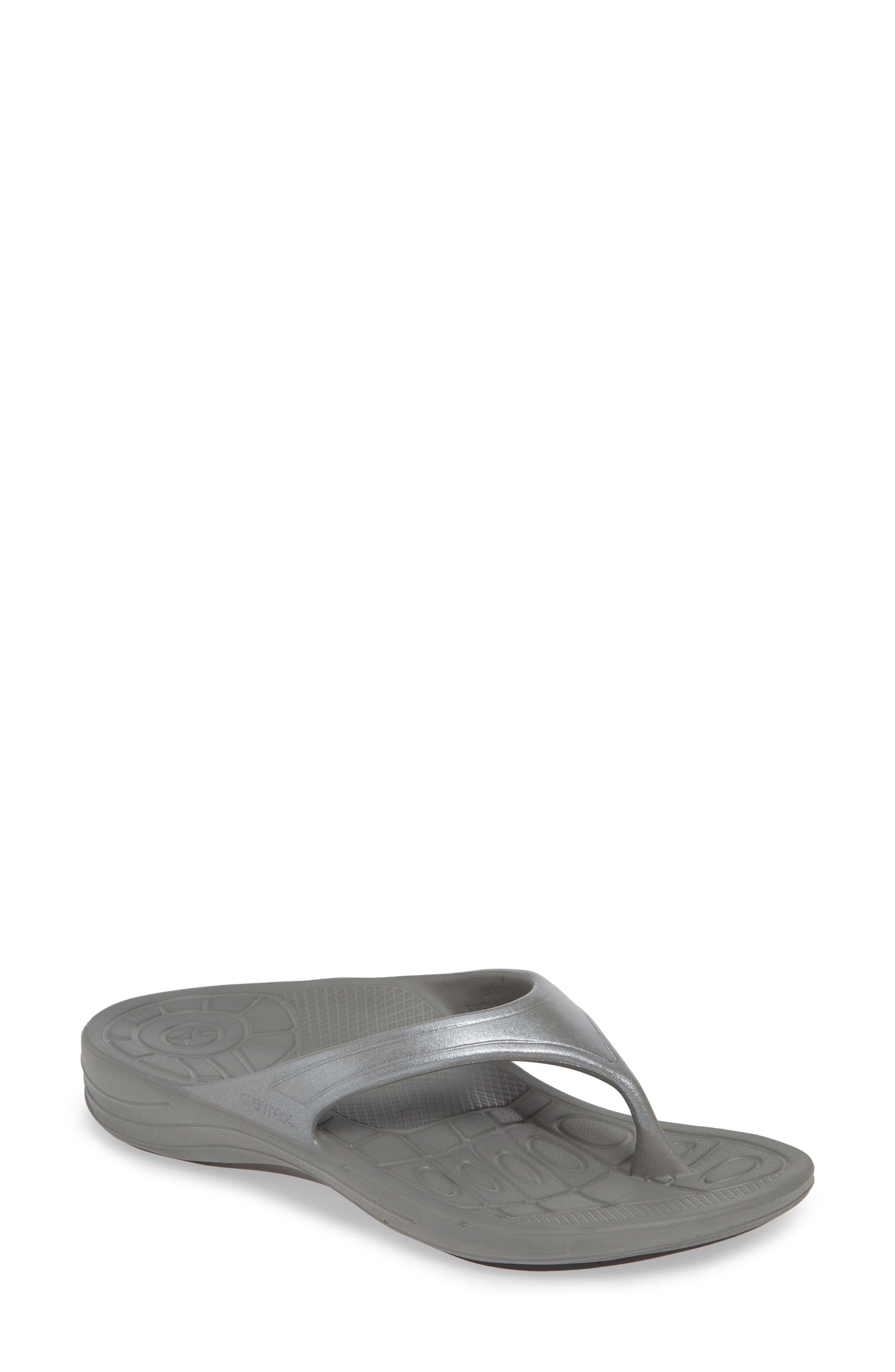 Aetrex Fiji Flip Flop, Grey