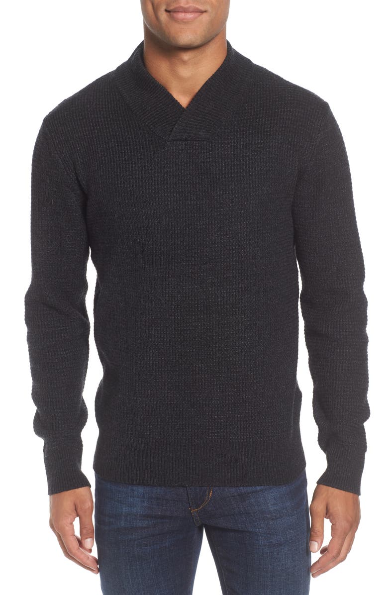 Schott NYC Waffle Knit Thermal Wool Blend Pullover | Nordstrom
