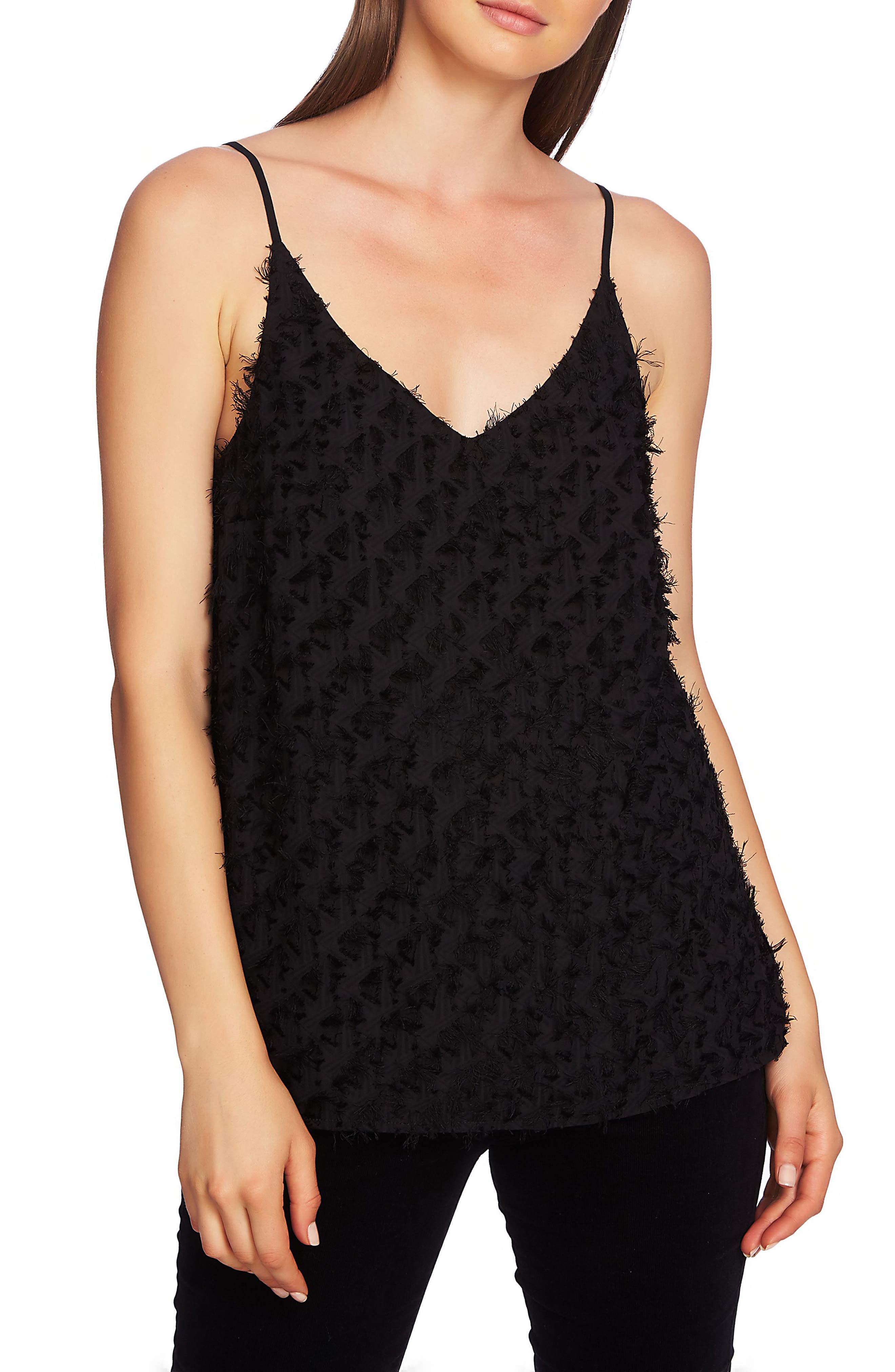 1.state Eyelash Fringe Camisole, Black