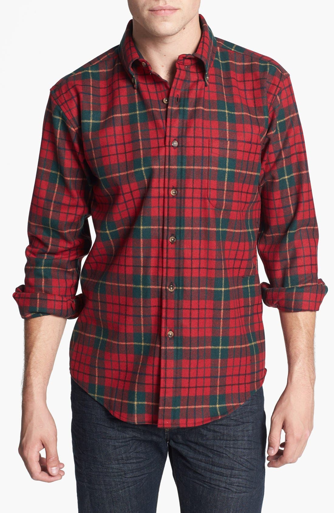 Pendleton 'Fireside' Fitted Plaid Wool Flannel Shirt Nordstrom