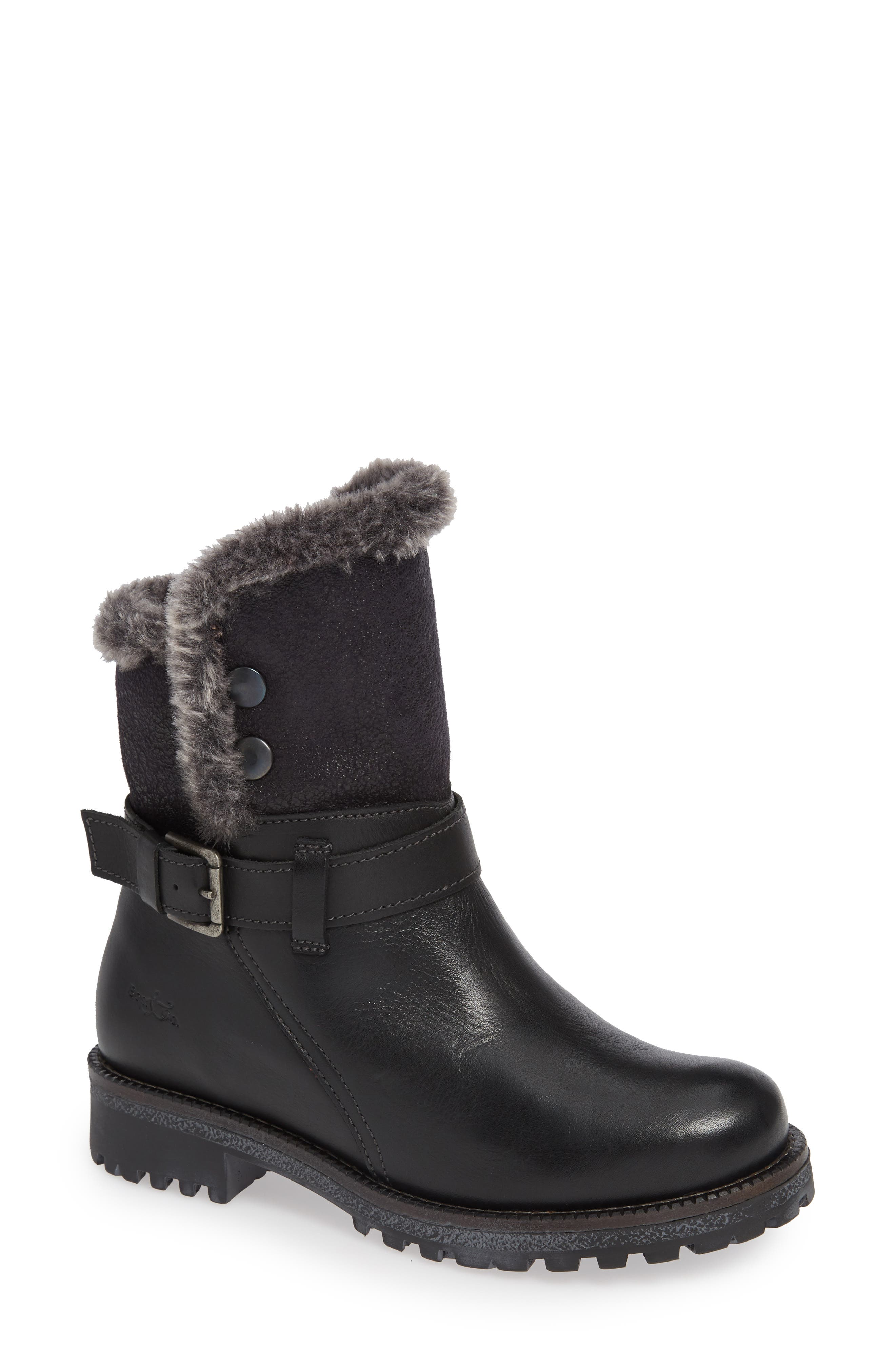 Bos. & Co. Cluster Faux Shearling Waterproof Boot - Black