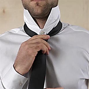 How to tie a four-in-hand knot.