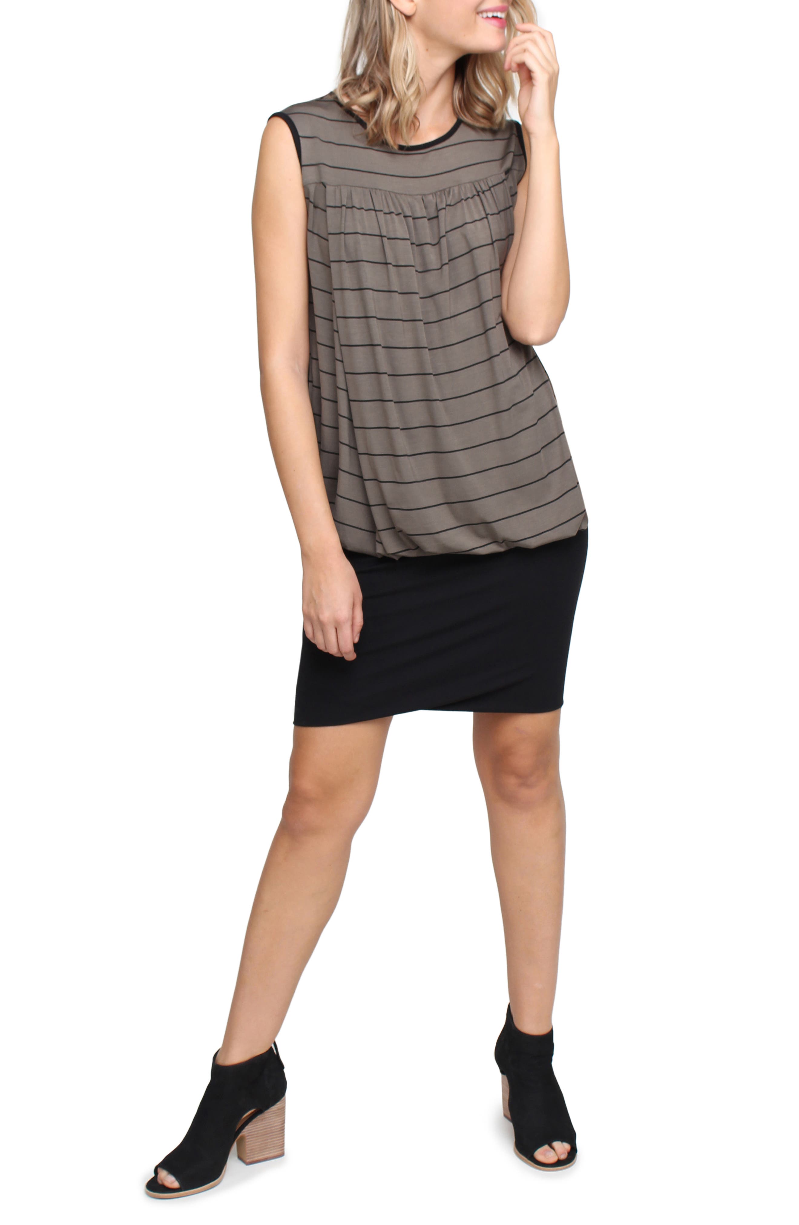 Savi Mom Tulip Blouson Maternity/nursing Dress, Black