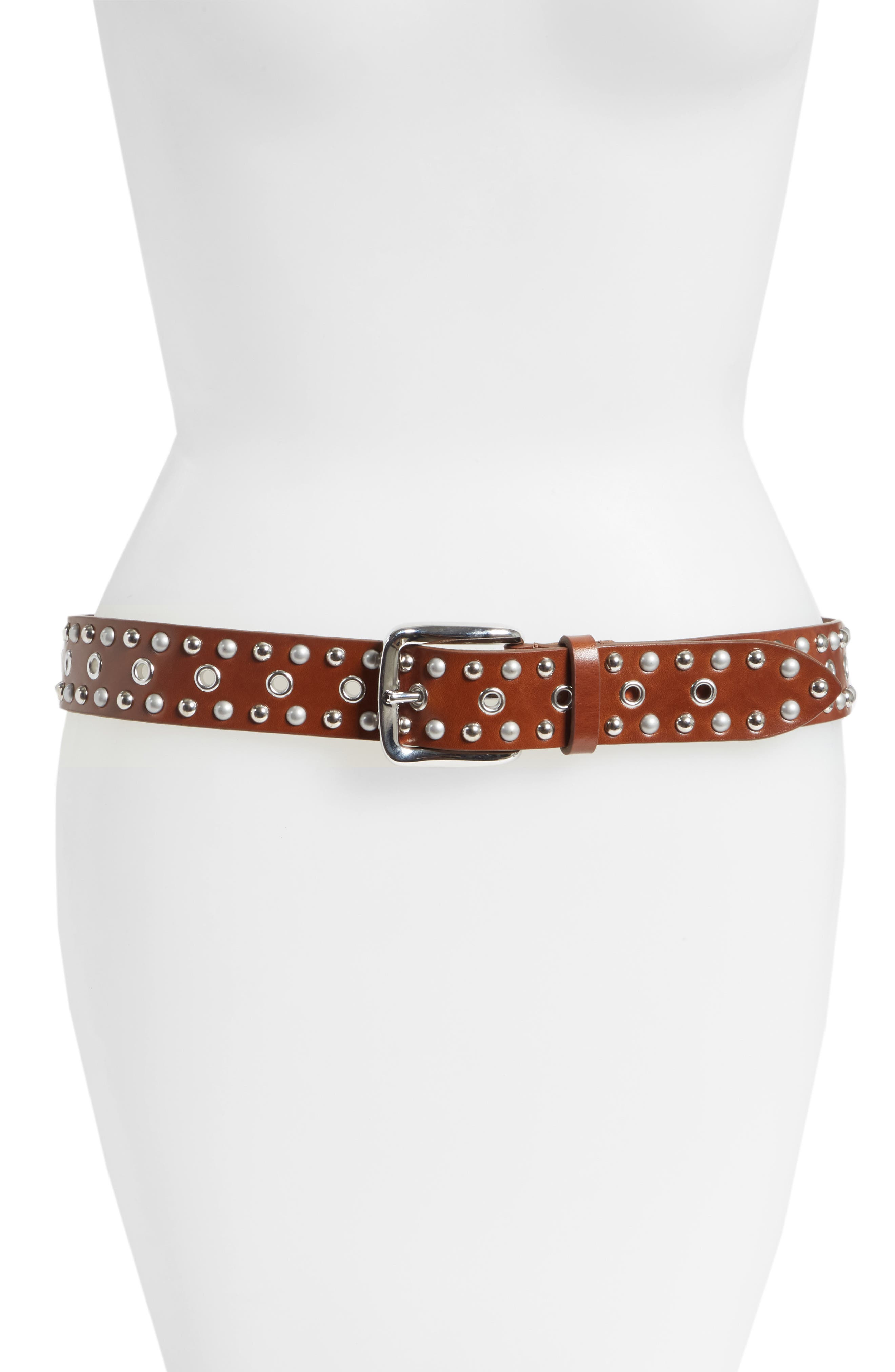 Isabel Marant Etoile Rica Studded Leather Belt, Brown