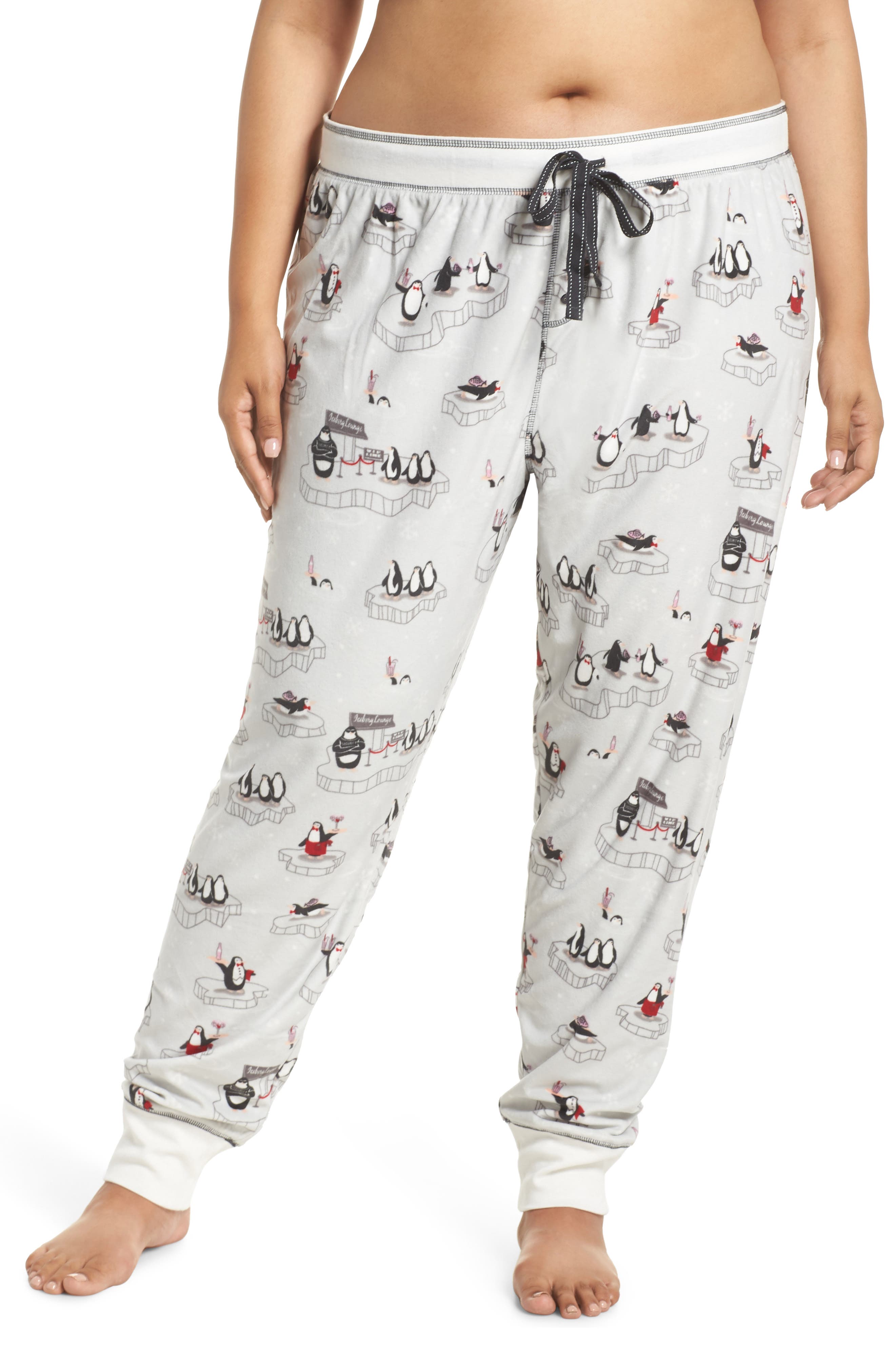Plus Size Pj Salvage Velour Pajama Pants, Grey