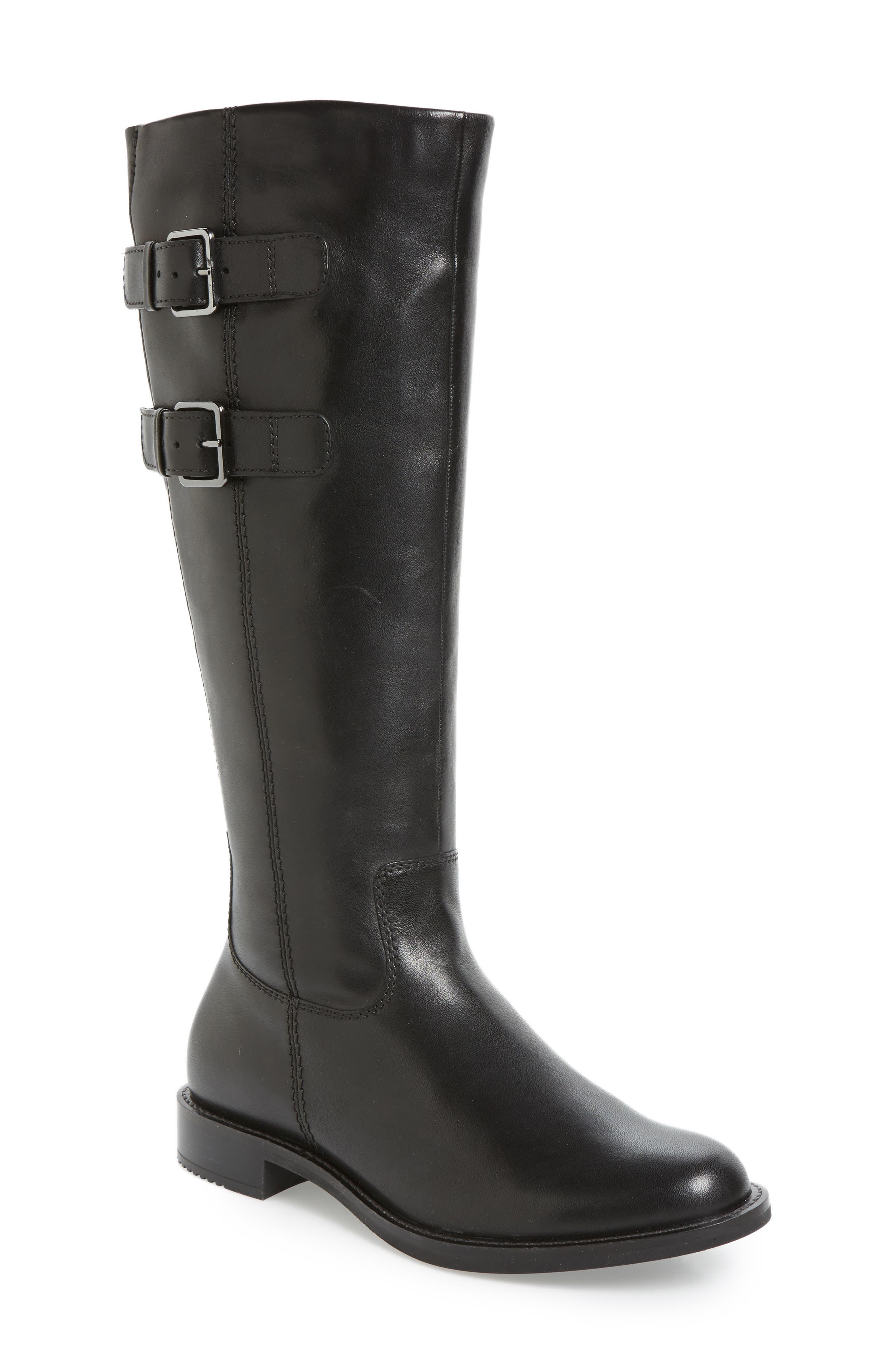 Ecco Shape 25 Tall Buckle Boot, Black