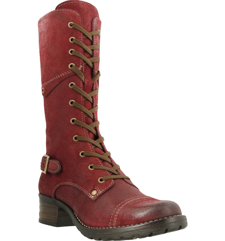 Crave Tall Boot, Main, color, RED RUGGED LEATHER