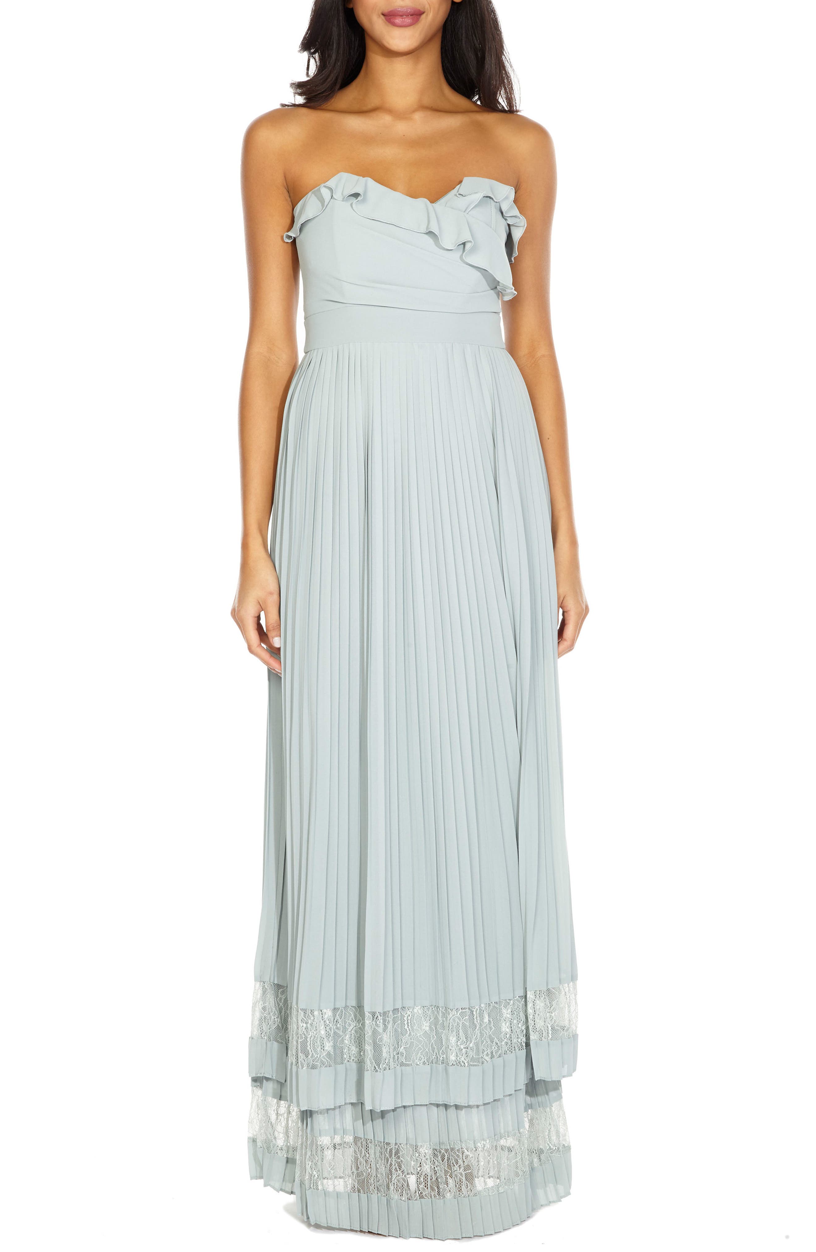 Tfnc Akira Strapless Gown, Green