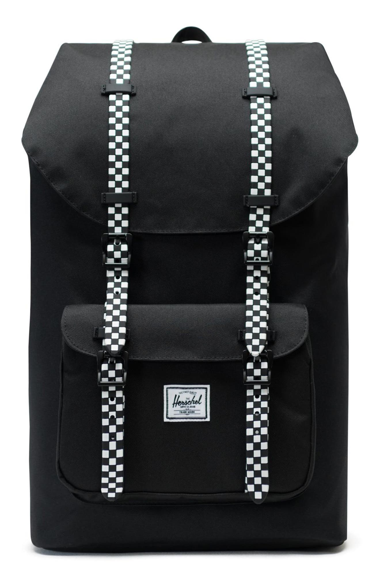 HERSCHEL SUPPLY CO. Little America Backpack, Main, color, BLACK/ CHECKERBOARD