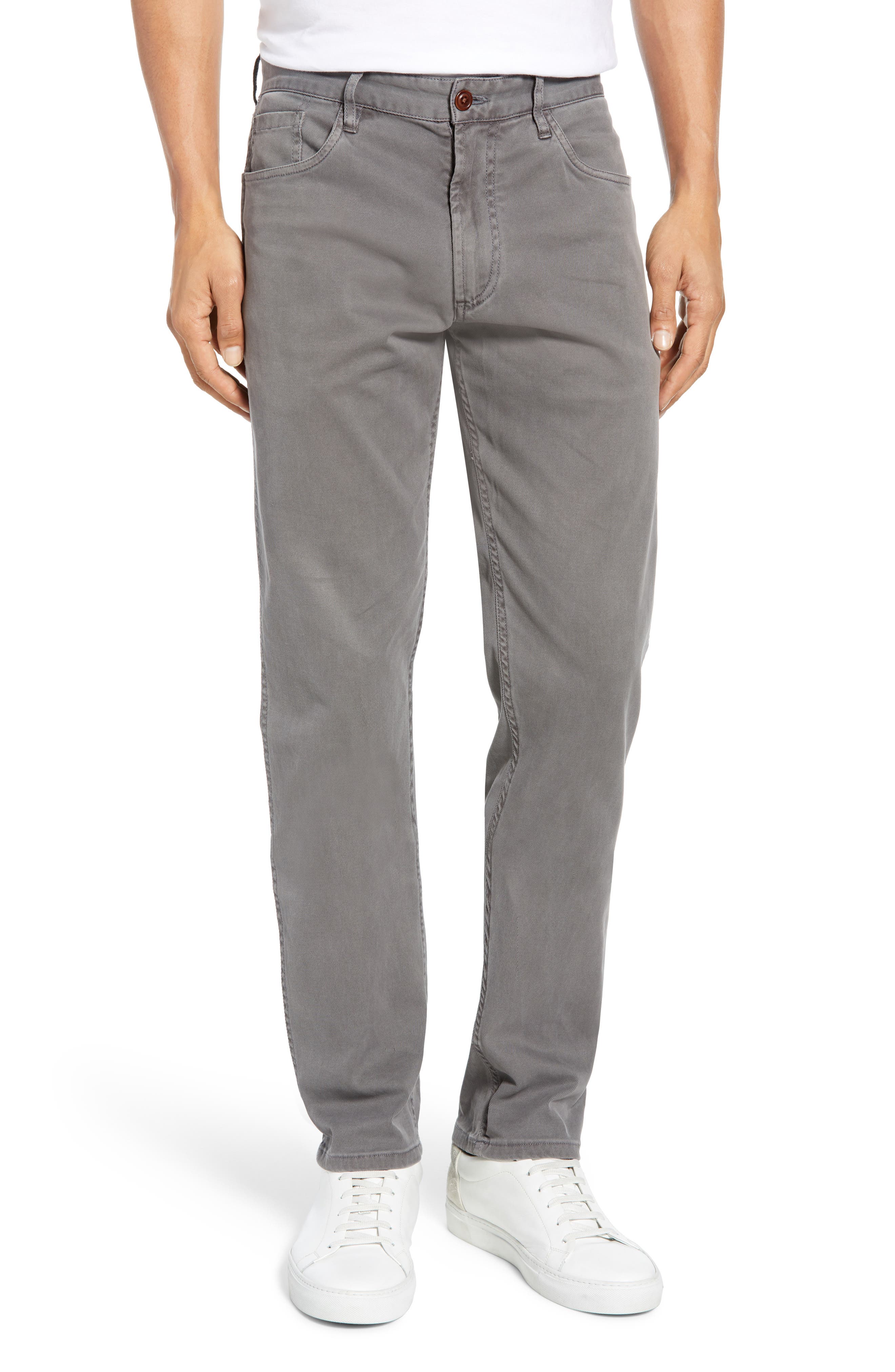 Faherty Comfort Twill 5-Pocket Pants, Grey