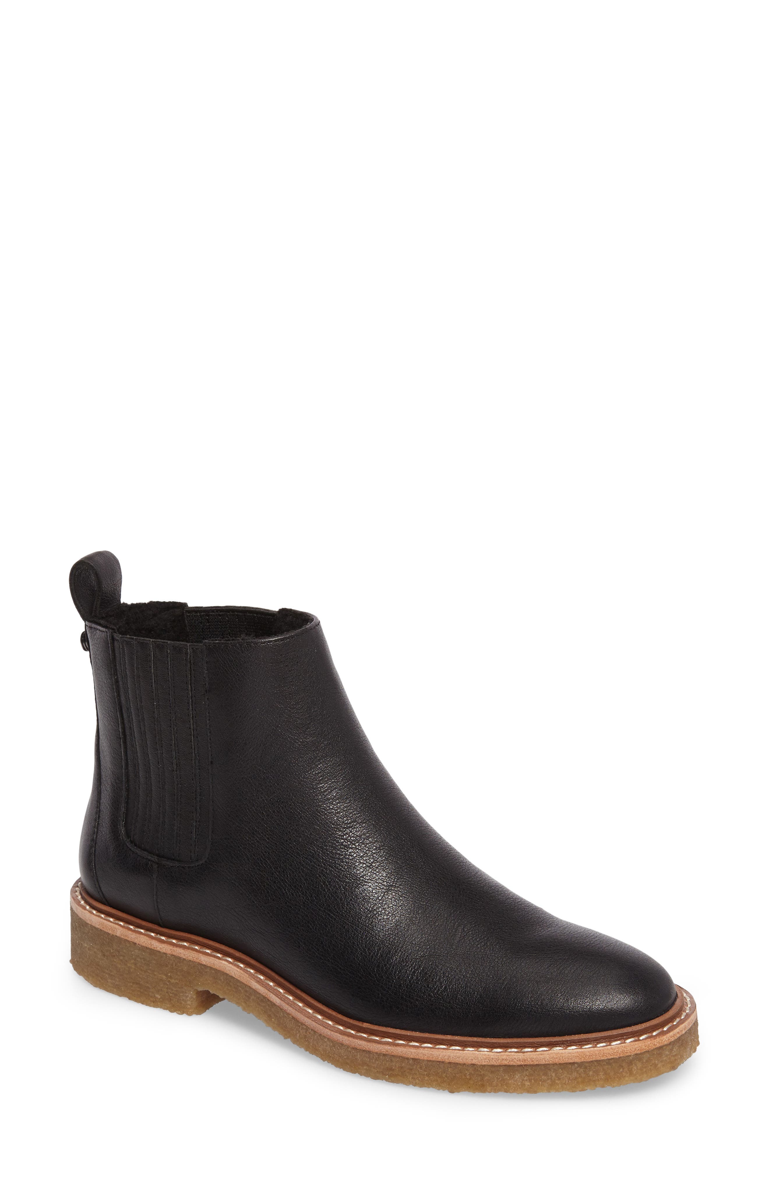Botkier Chelsea Faux Shearling Lined Boot, Black