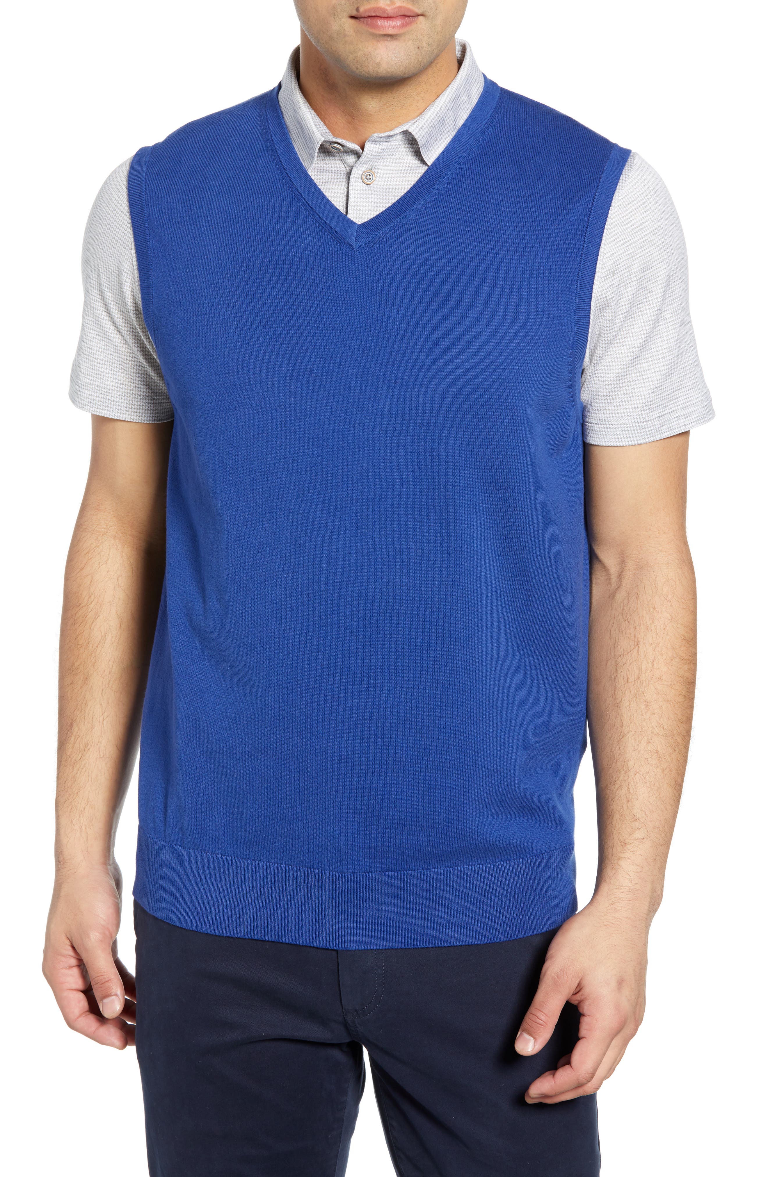 Cutter & Buck Lakemont V-Neck Sweater Vest, Blue