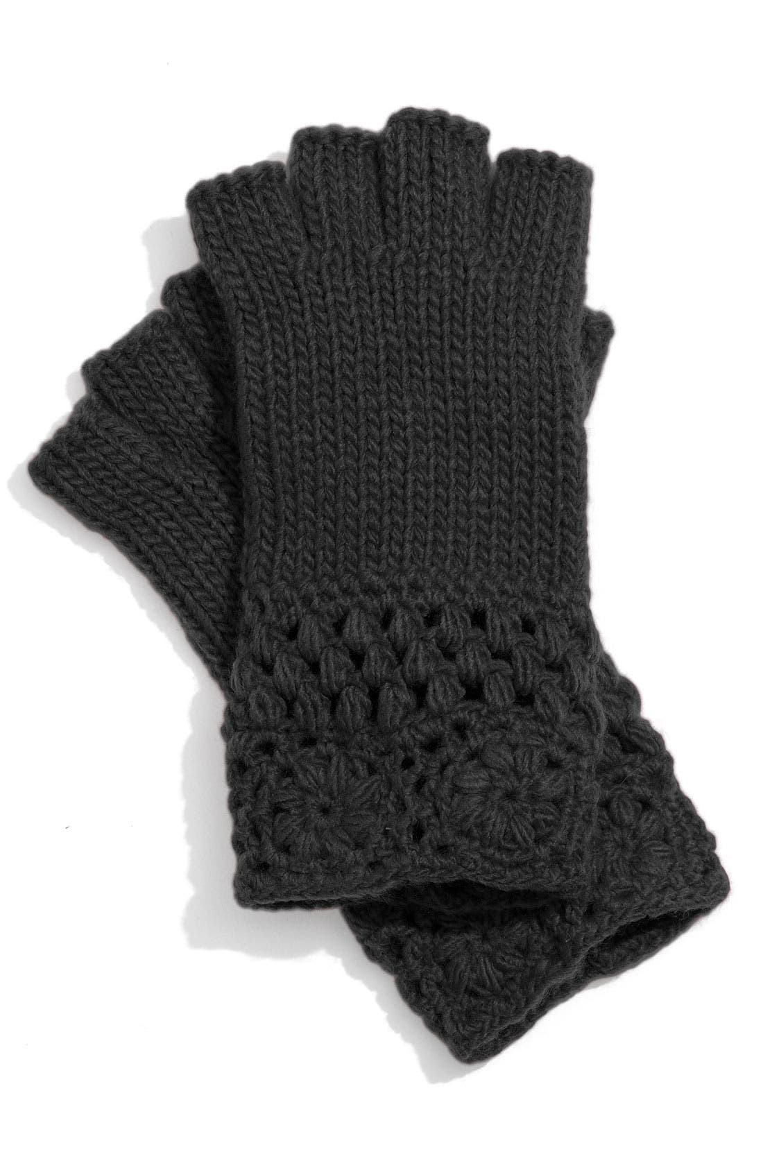 Frenchi® Crochet Cuff Fingerless Gloves Nordstrom