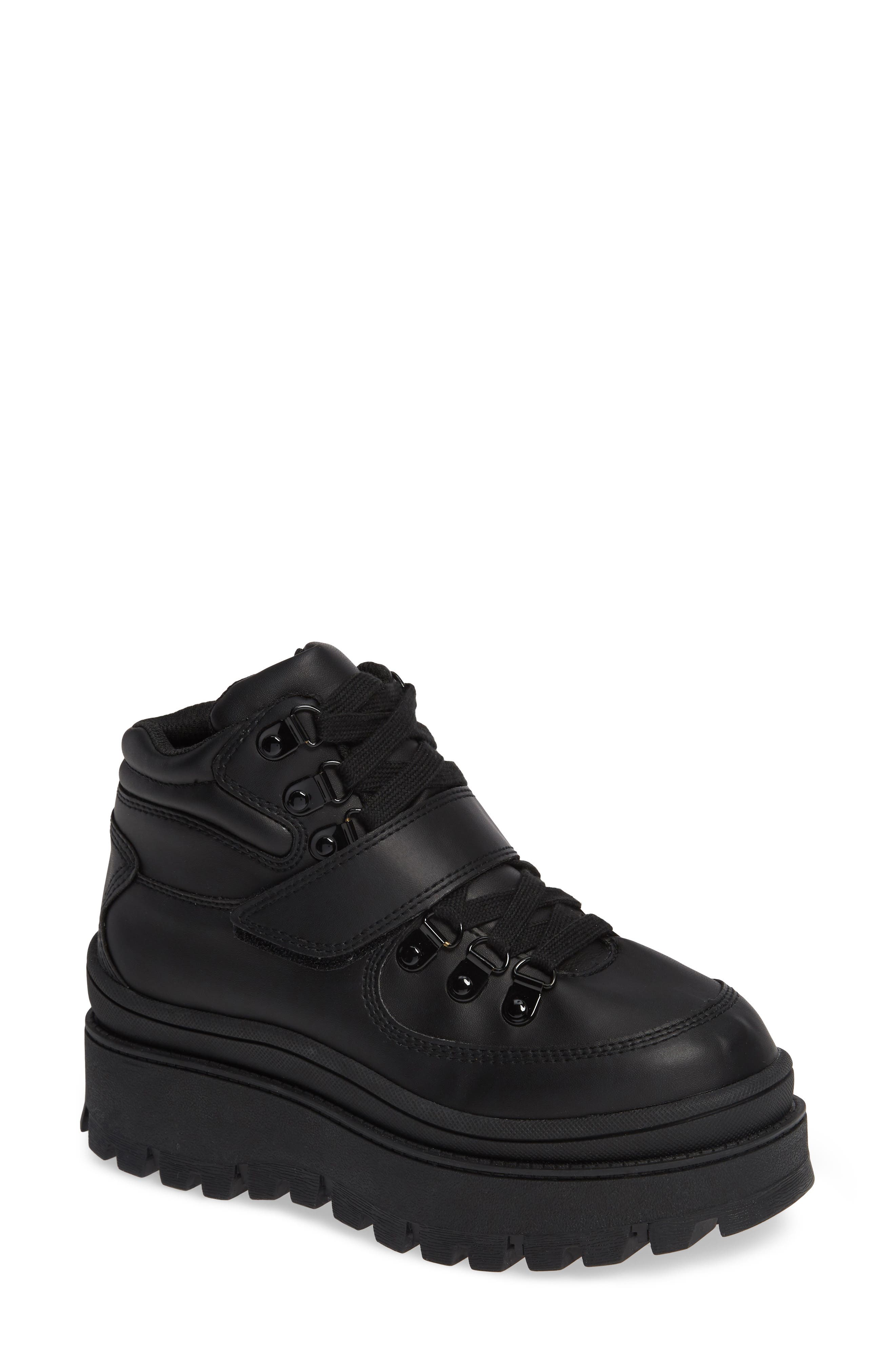 Jeffrey Campbell Top-Peak Hiker Boot, Black