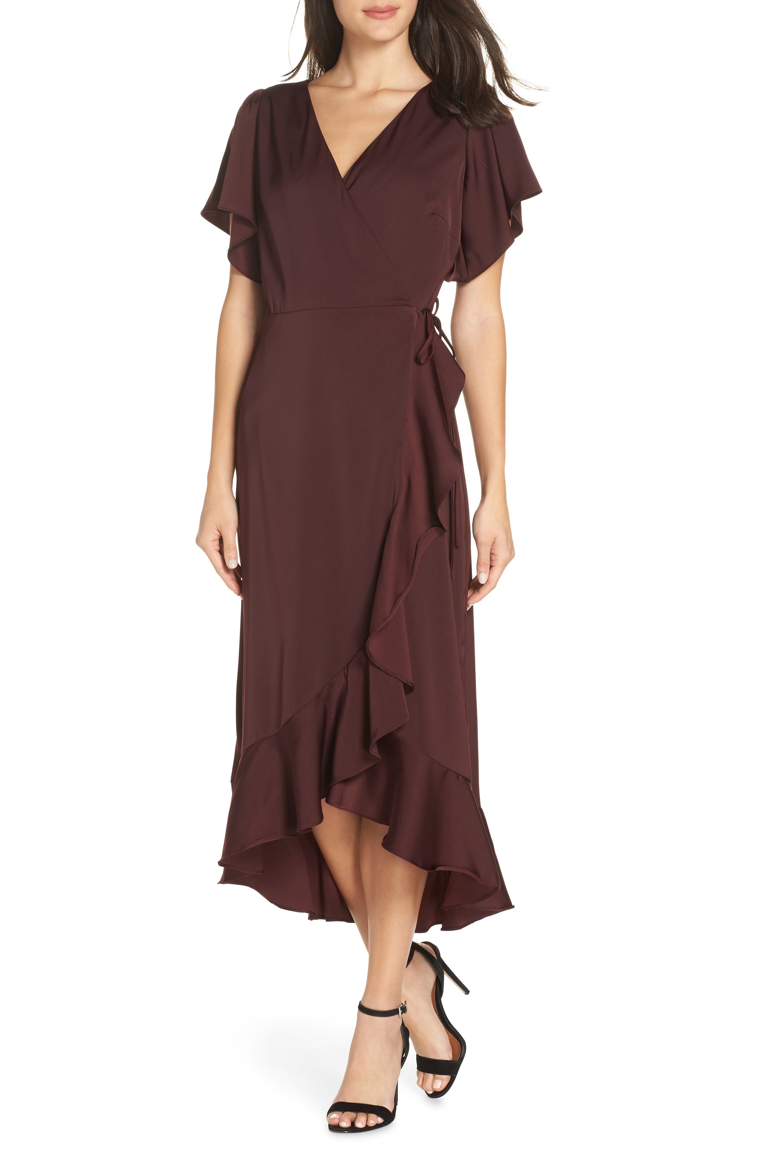Chelsea28 Midi Ruffle Wrap Dress