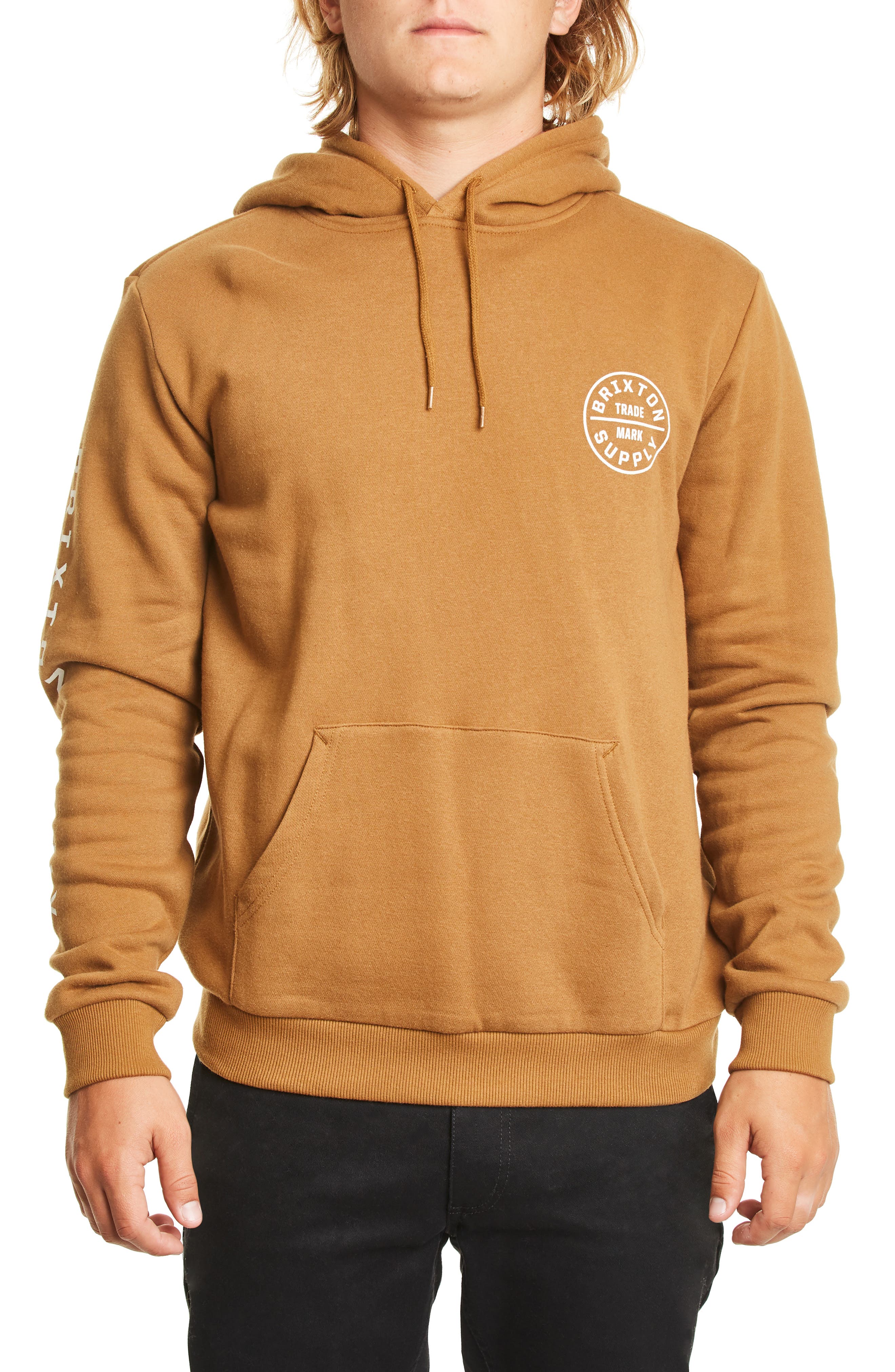 Brixton Oath Ii Hooded Sweatshirt, Brown