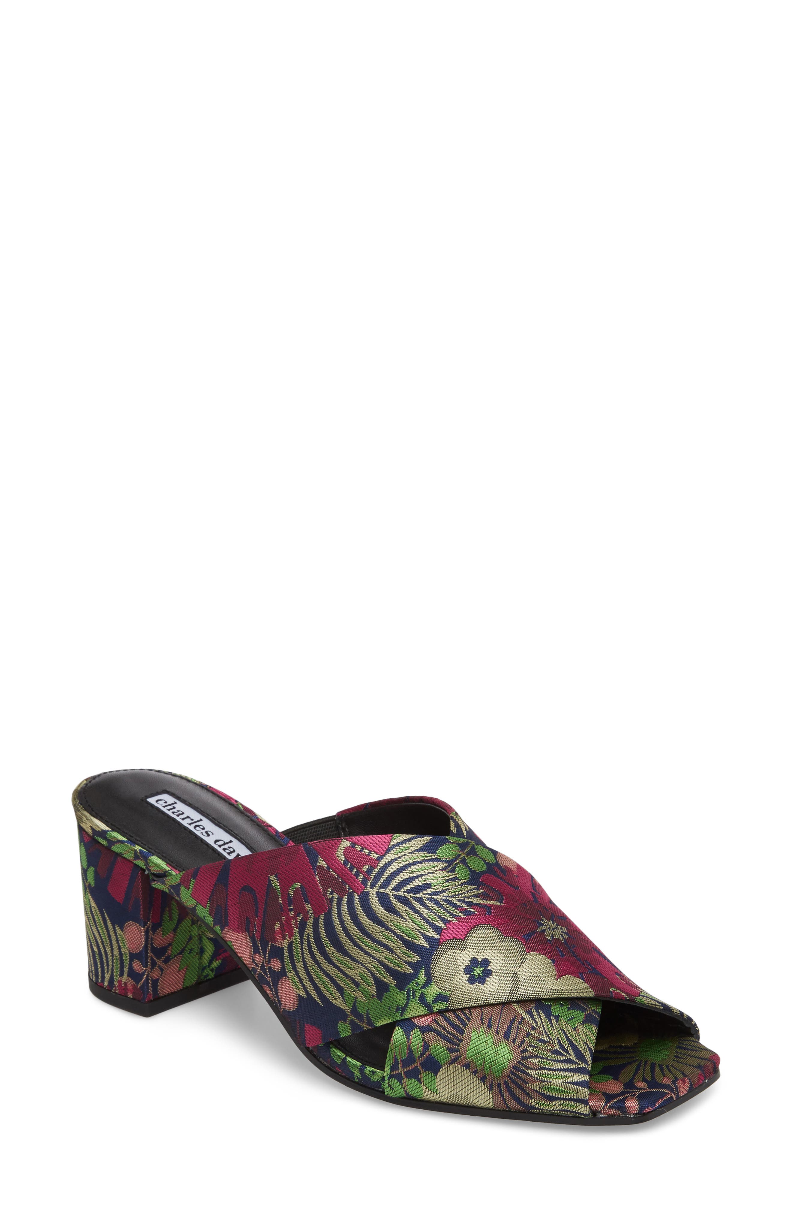 Charles David Crissaly Slide Sandal- Green