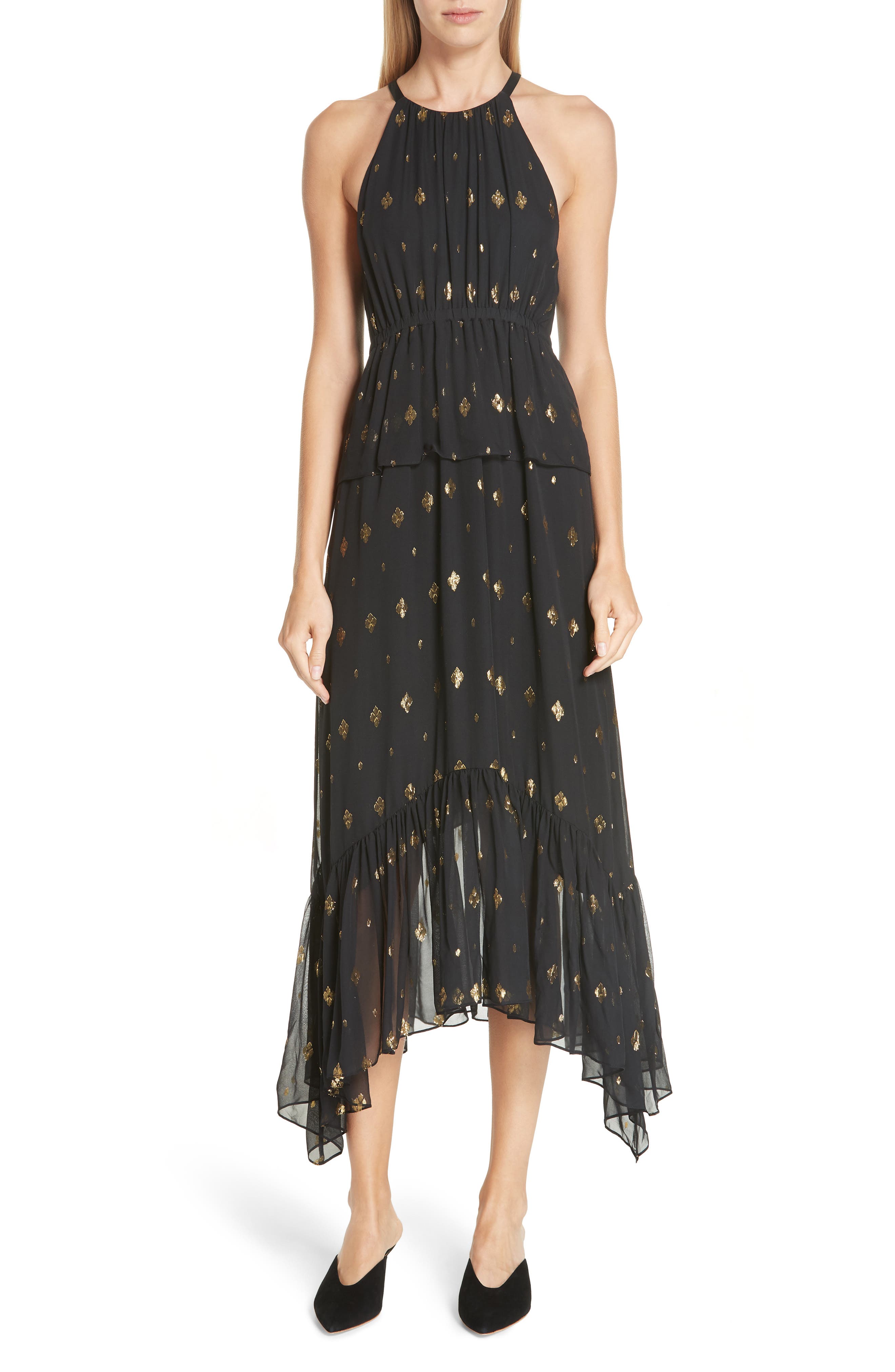 A.l.c. Rosa Metallic Diamond Fil Coupe Dress