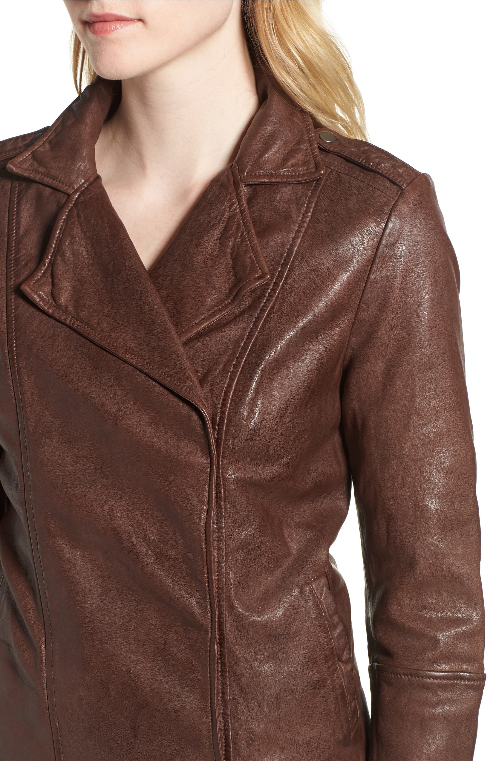 Hinge Feminine Leather Moto Jacket Nordstrom
