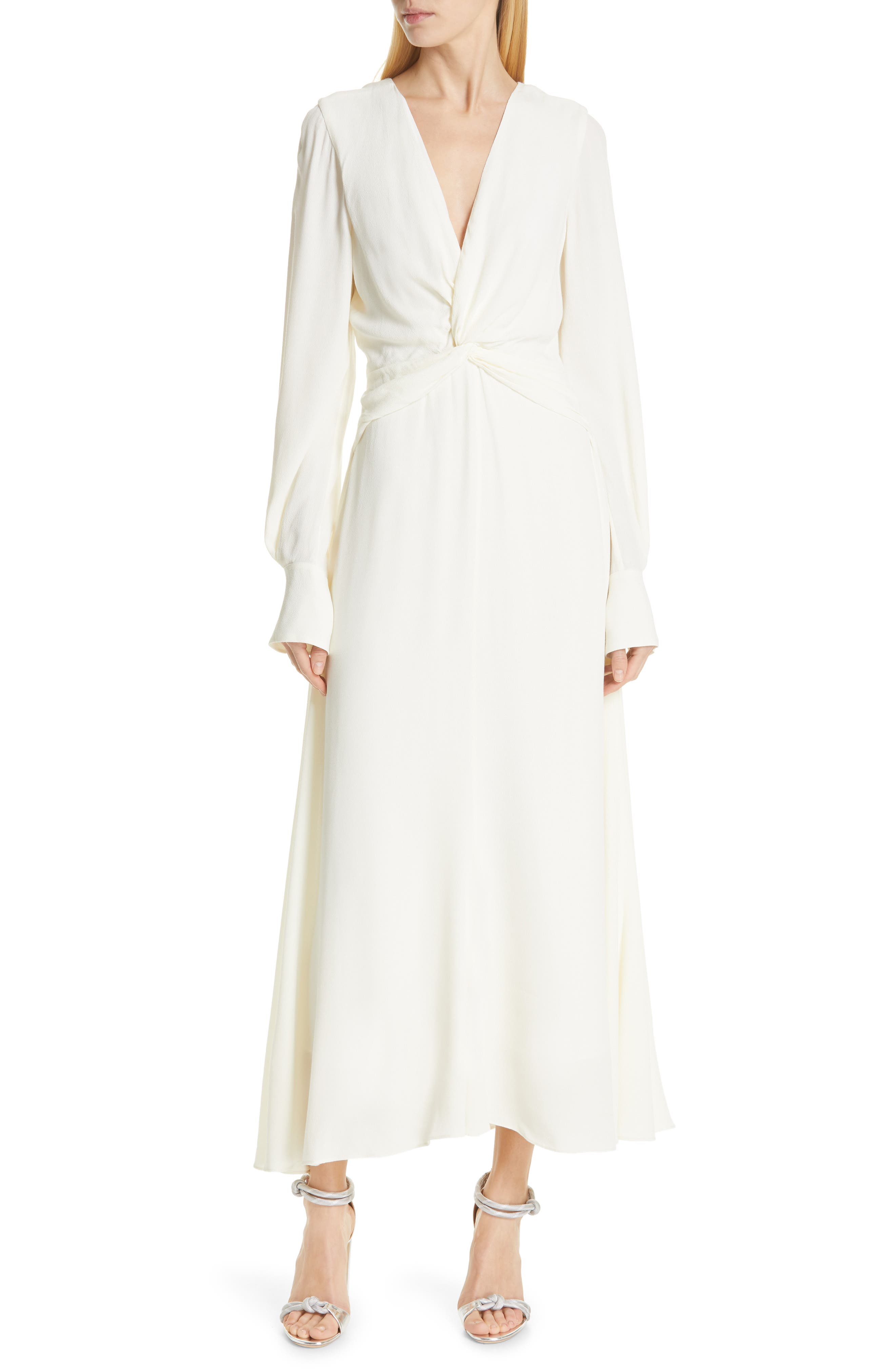 Equipment Faun Twist Front Dress, White