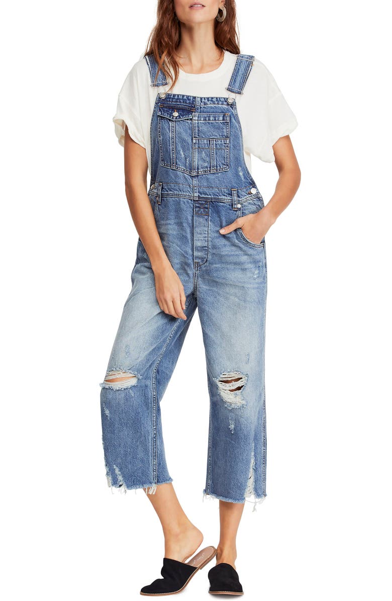 Free People Tops BAGGY CROP OVERALLS