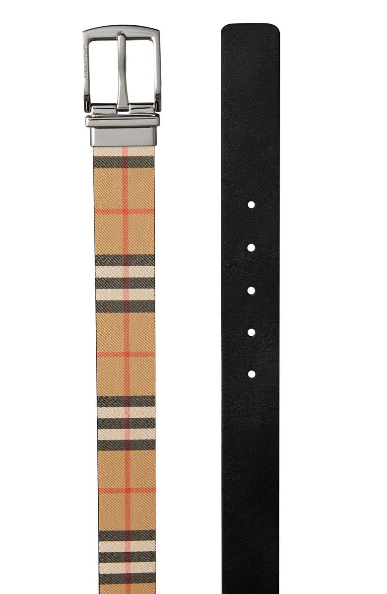 BURBERRY CLARK REVERSIBLE VINTAGE CHECK LEATHER BELT,4074826
