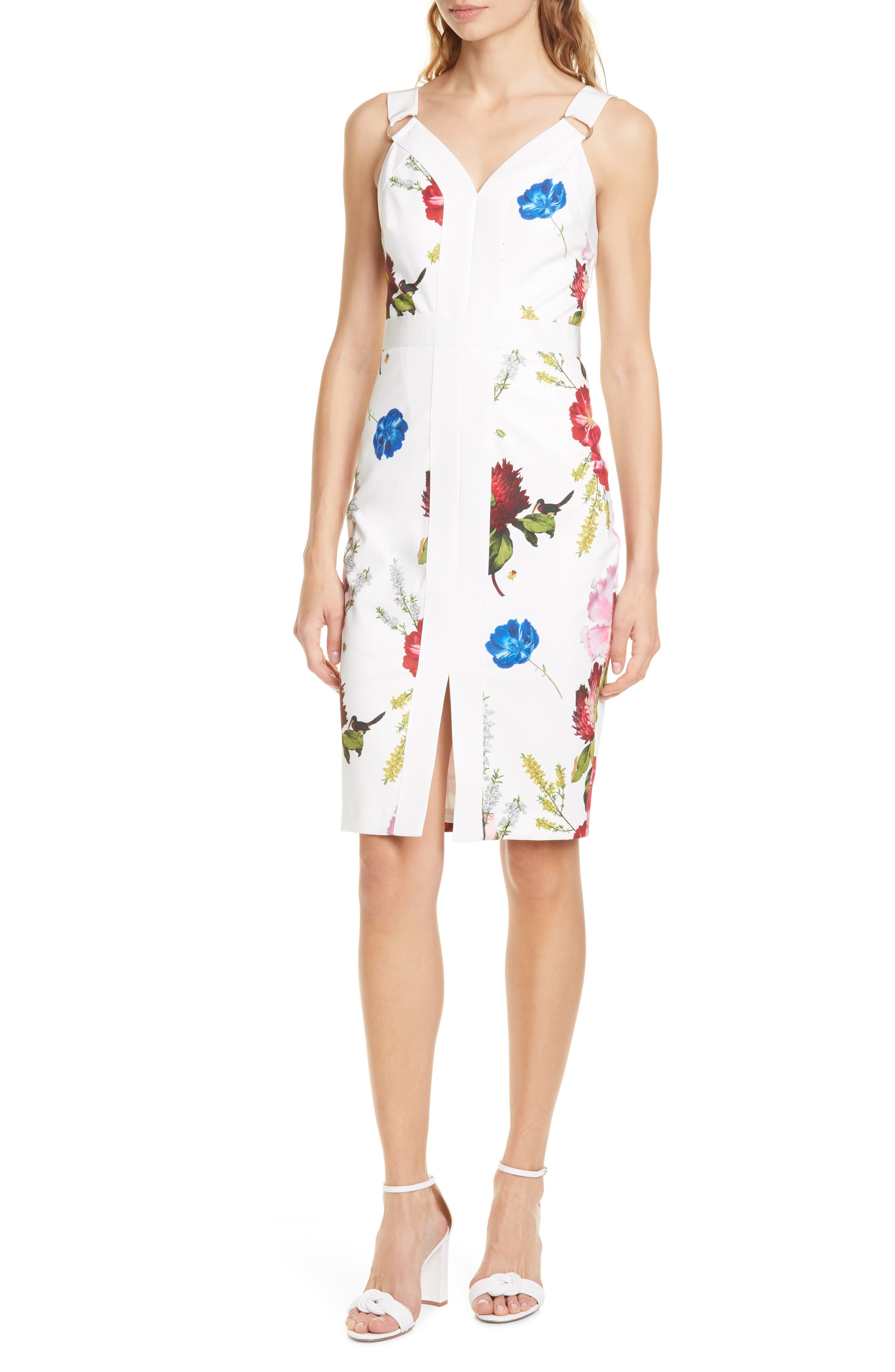 Ted Baker London Berry Sundae Floral Sheath Dress, White
