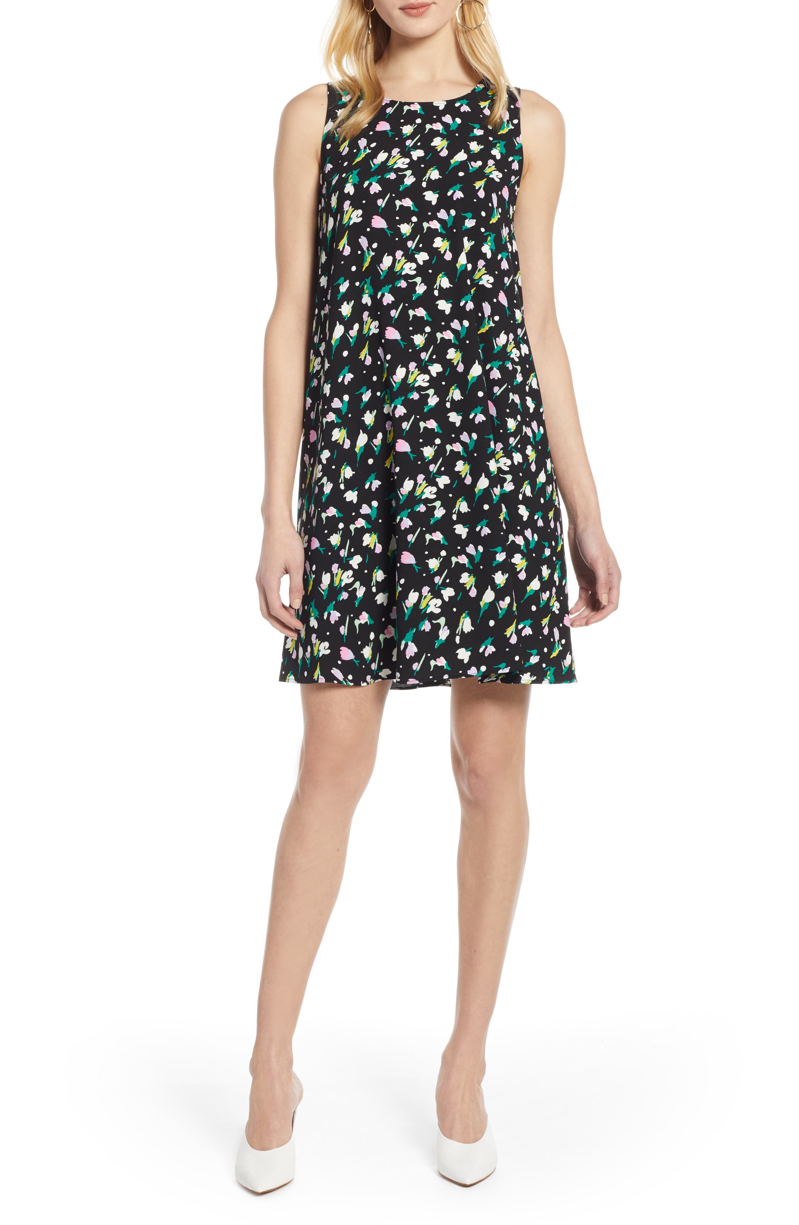 Halogen A-Line Dress, Black